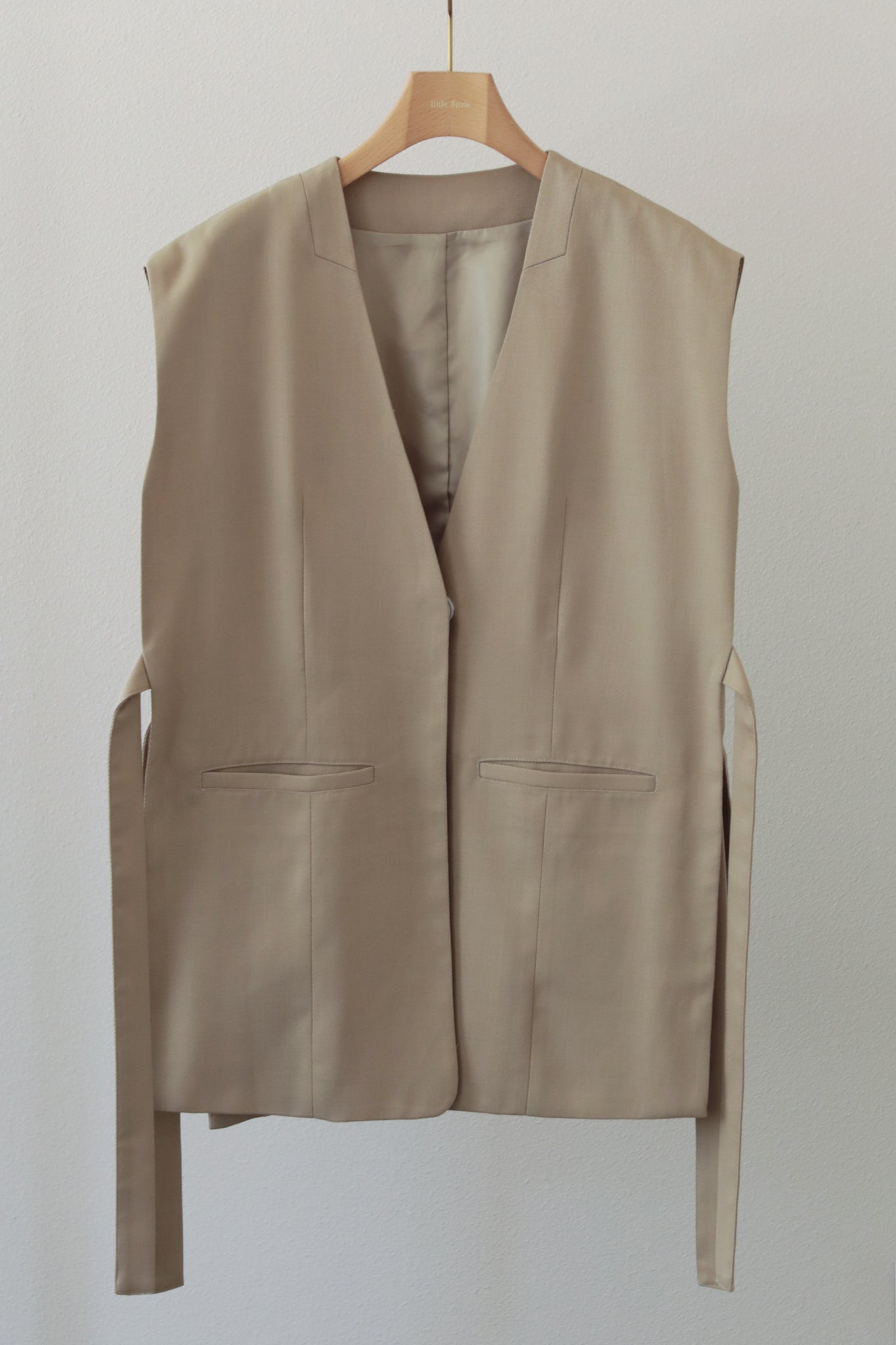 Wool Viscose Side Open Gilet (ls24336T)