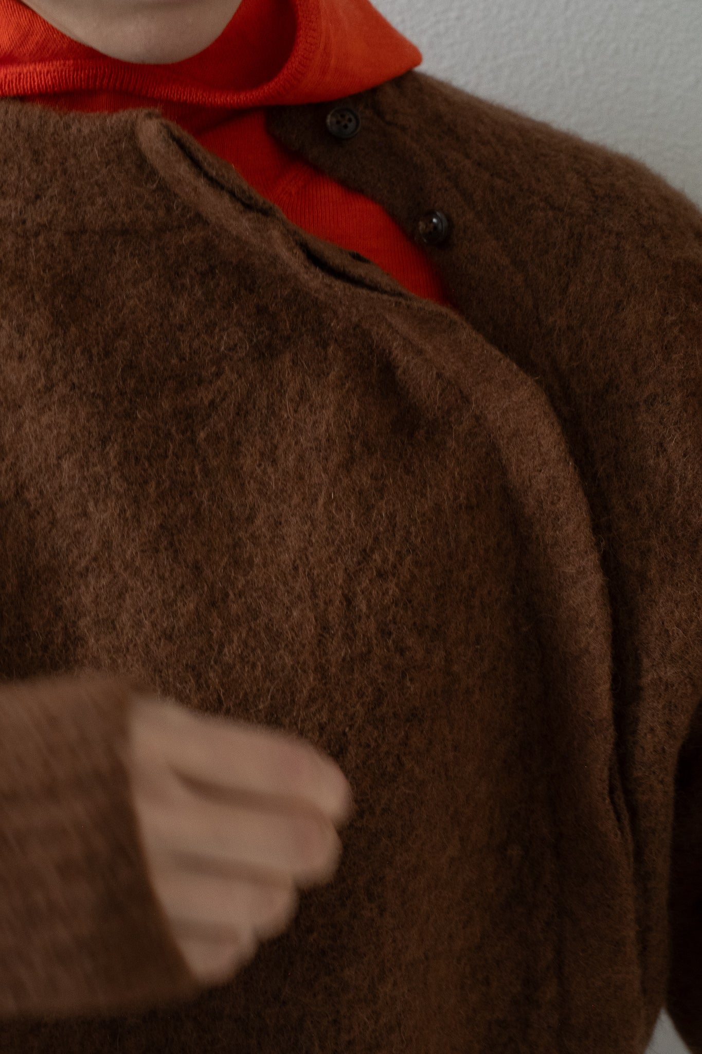 Raccoon Wool Mix Over Shoulder Knit（ls34400K）