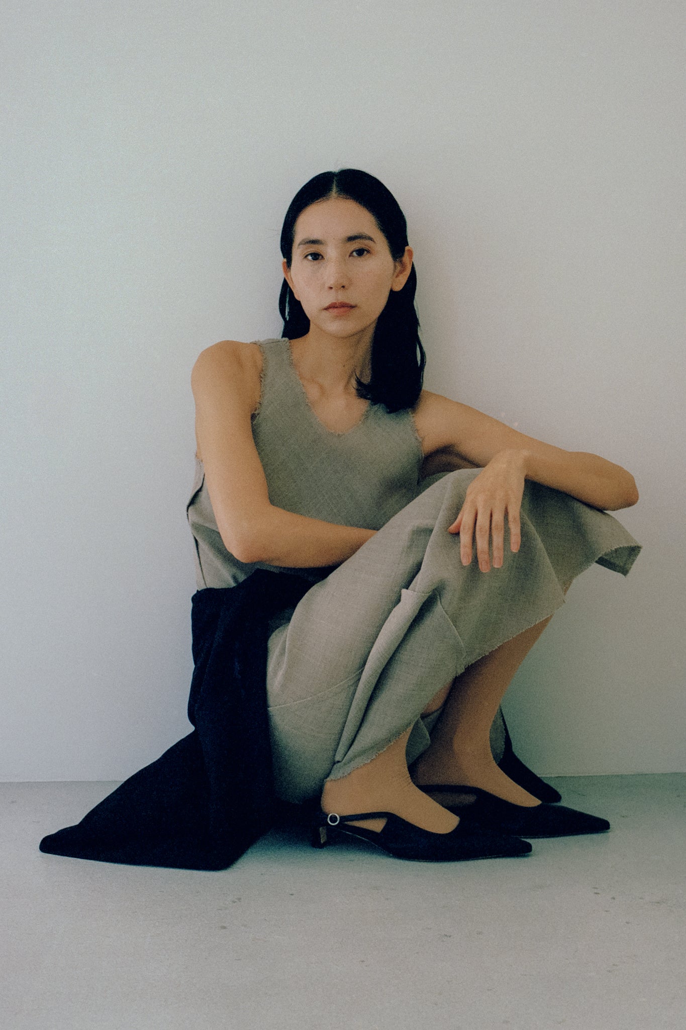 Linen Like PL Unhemmed Dress (ls62592D)