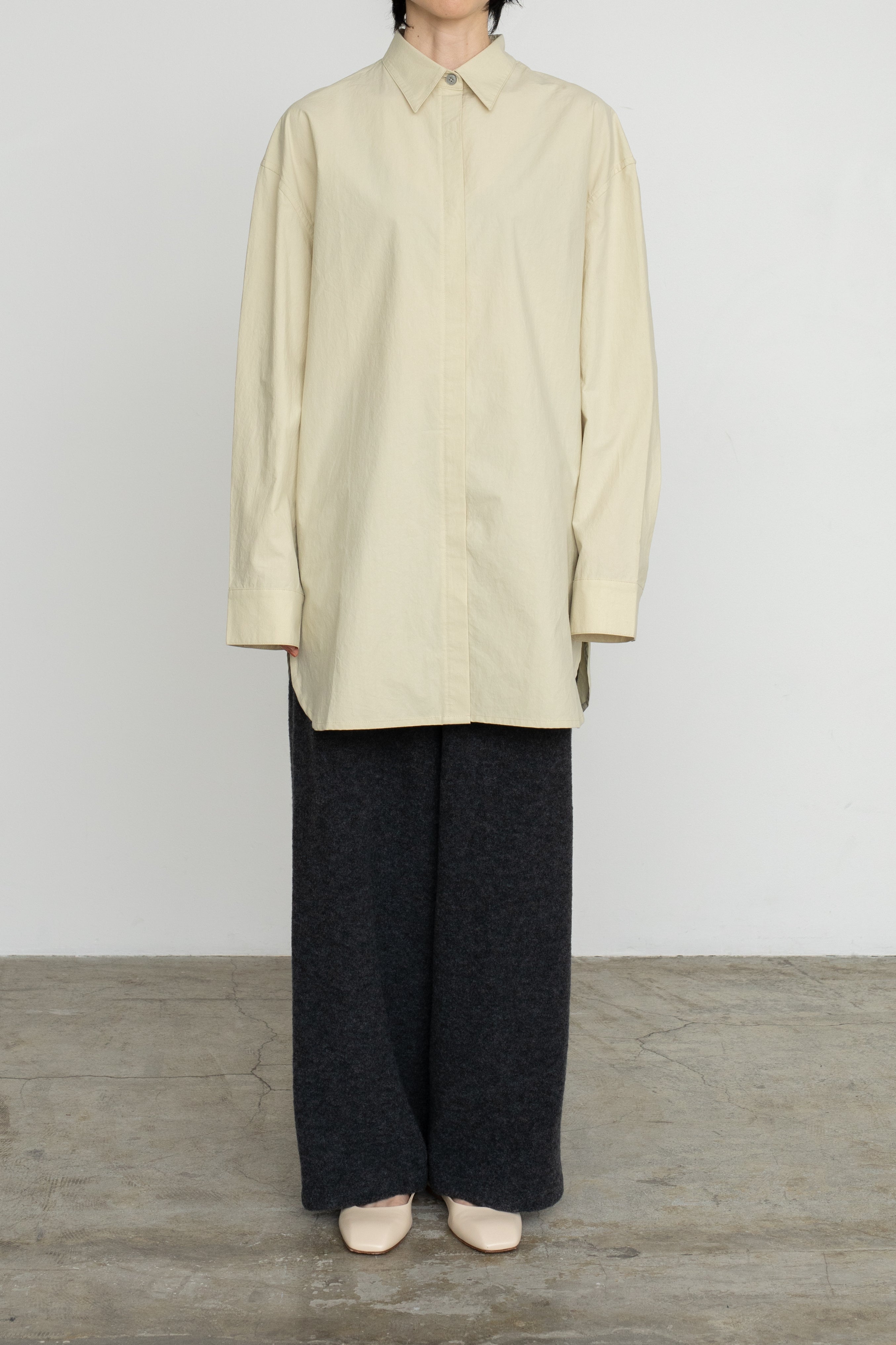 【展示会/先】Washer Broad 2way Big Shirt (ls54539T)