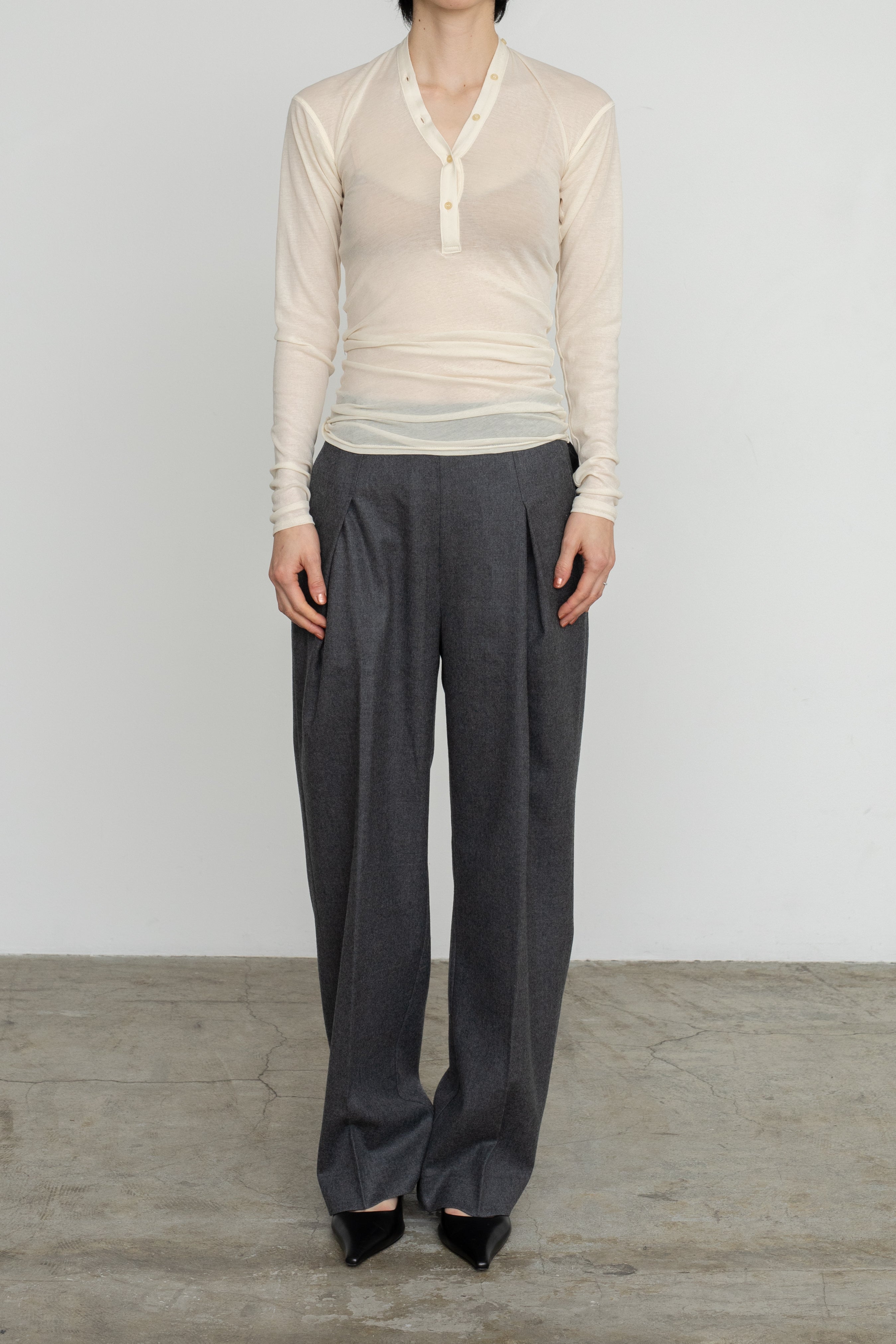 【展示会/後】Soft Wool Side Button Fly Slacks (ls54548P) ¥52,800