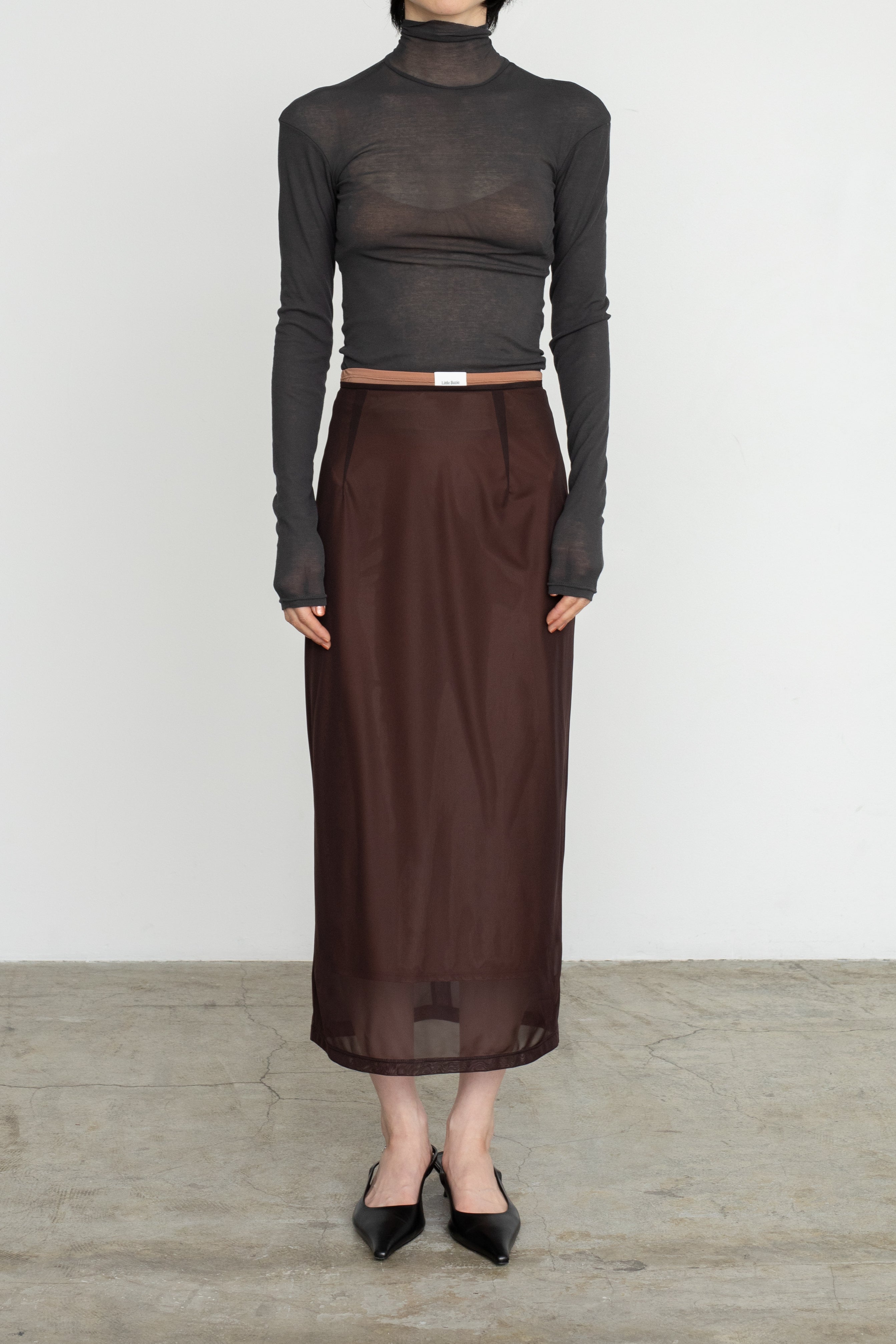 【展示会/後】Sheer Tricot Skirt With Inner (ls54547S) ¥29,700