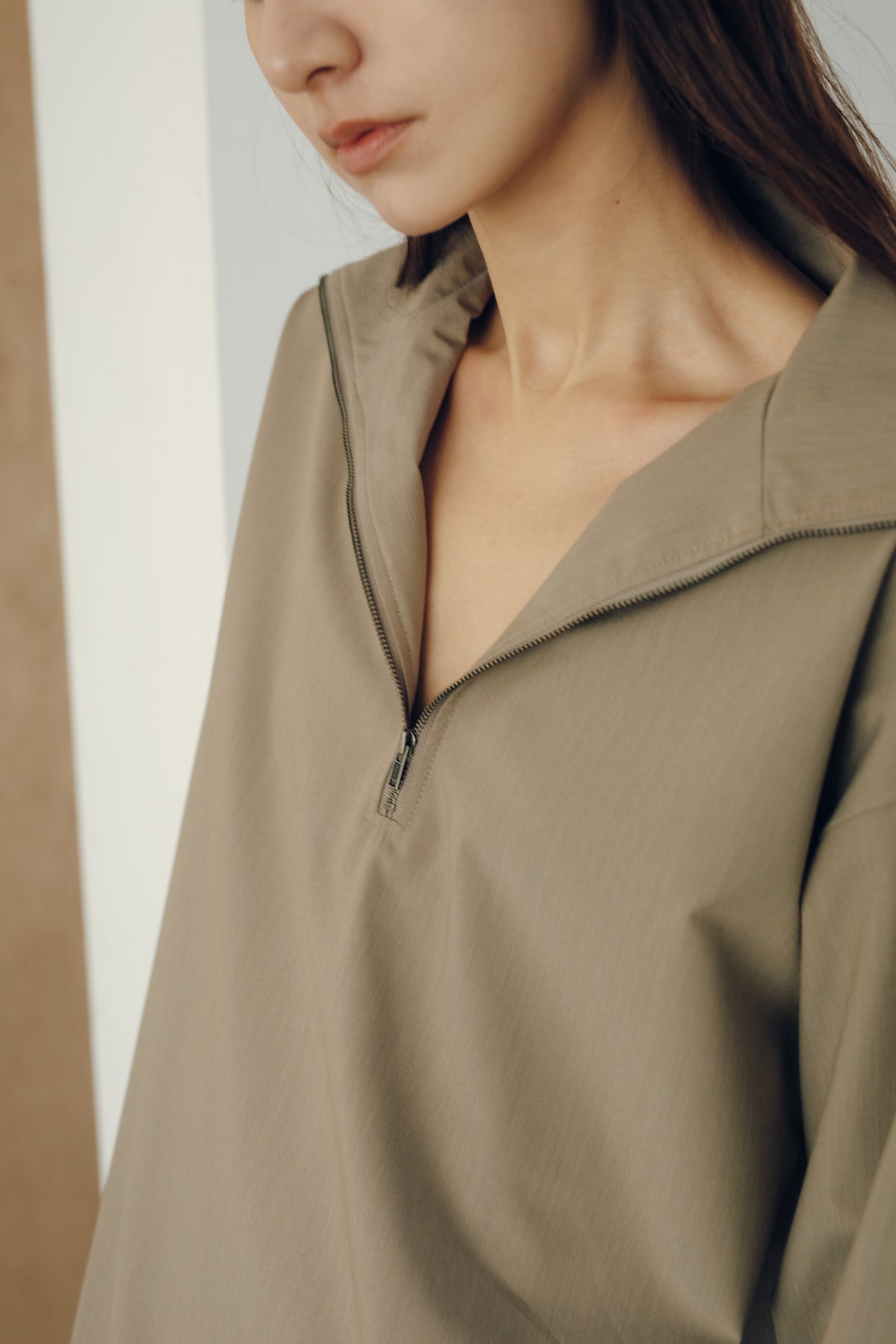 【展示会/後】Wooly Nylon Half Zip Shirt (ls64614T) ¥30,800-