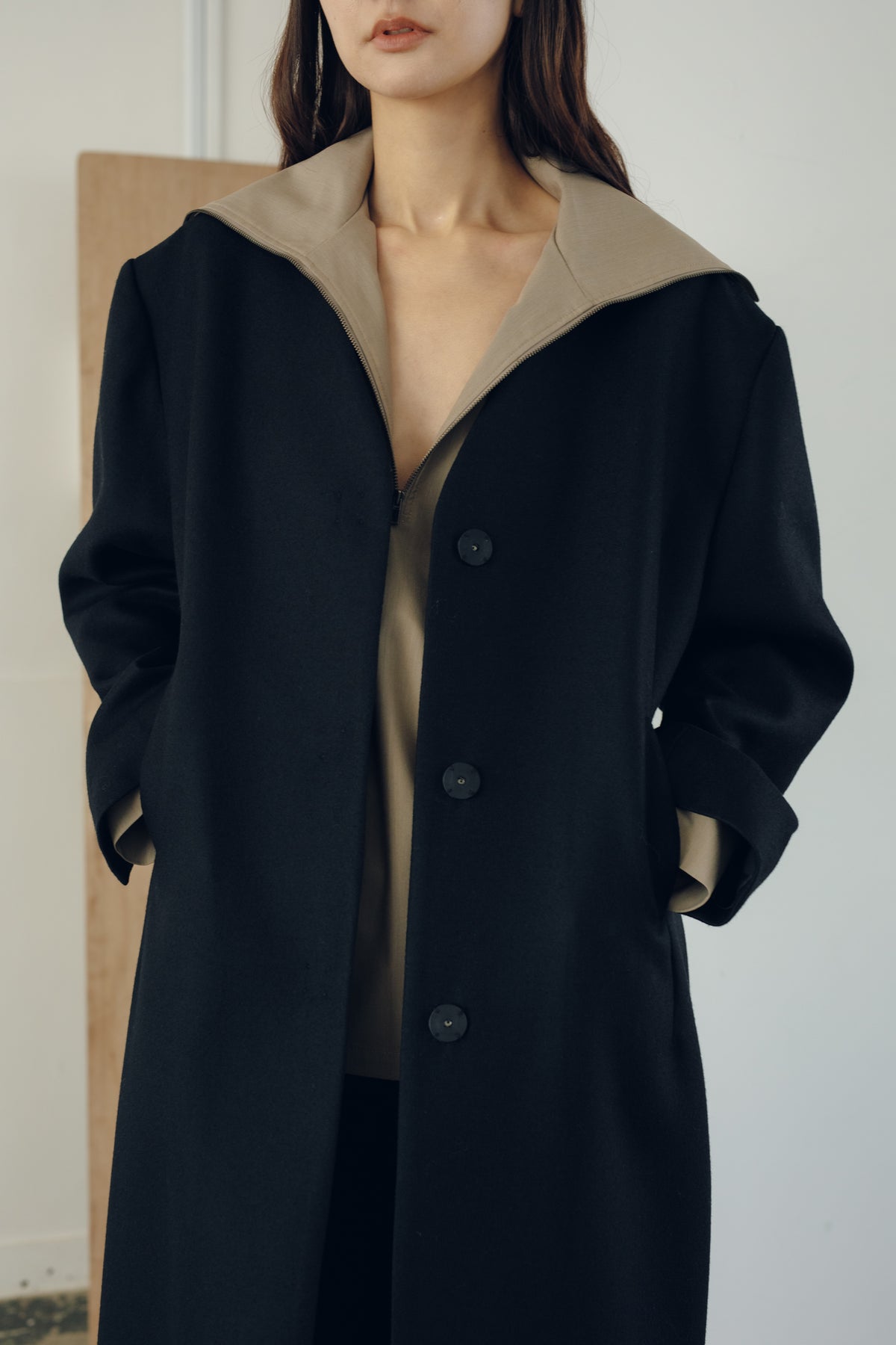 【展示会/後】Wooly Nylon Half Zip Shirt (ls64614T) ¥30,800-