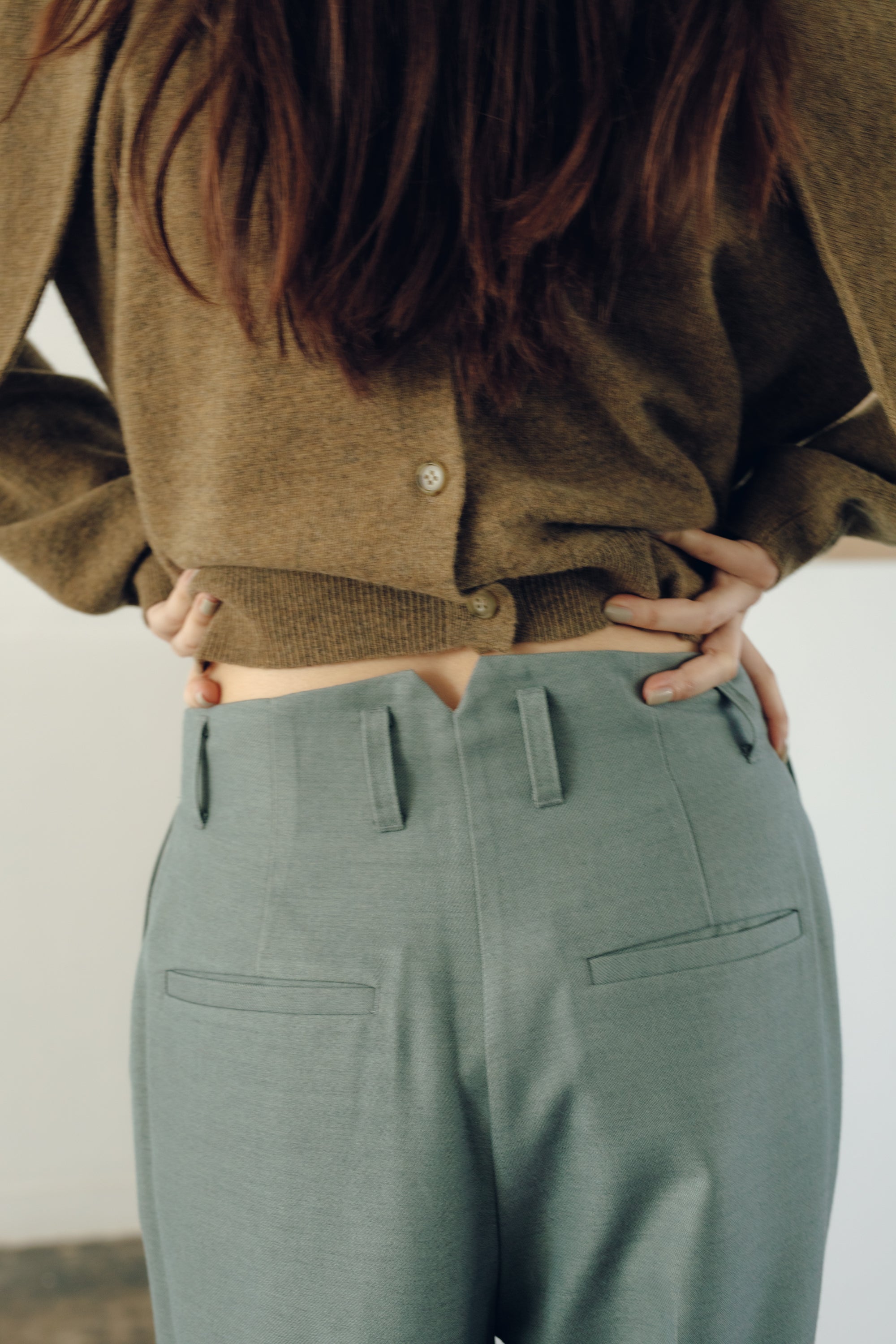 【展示会/後】Wool Mix Hip Huggers Tucked Wide Slacks FW ( ls64626P) ¥36,300-