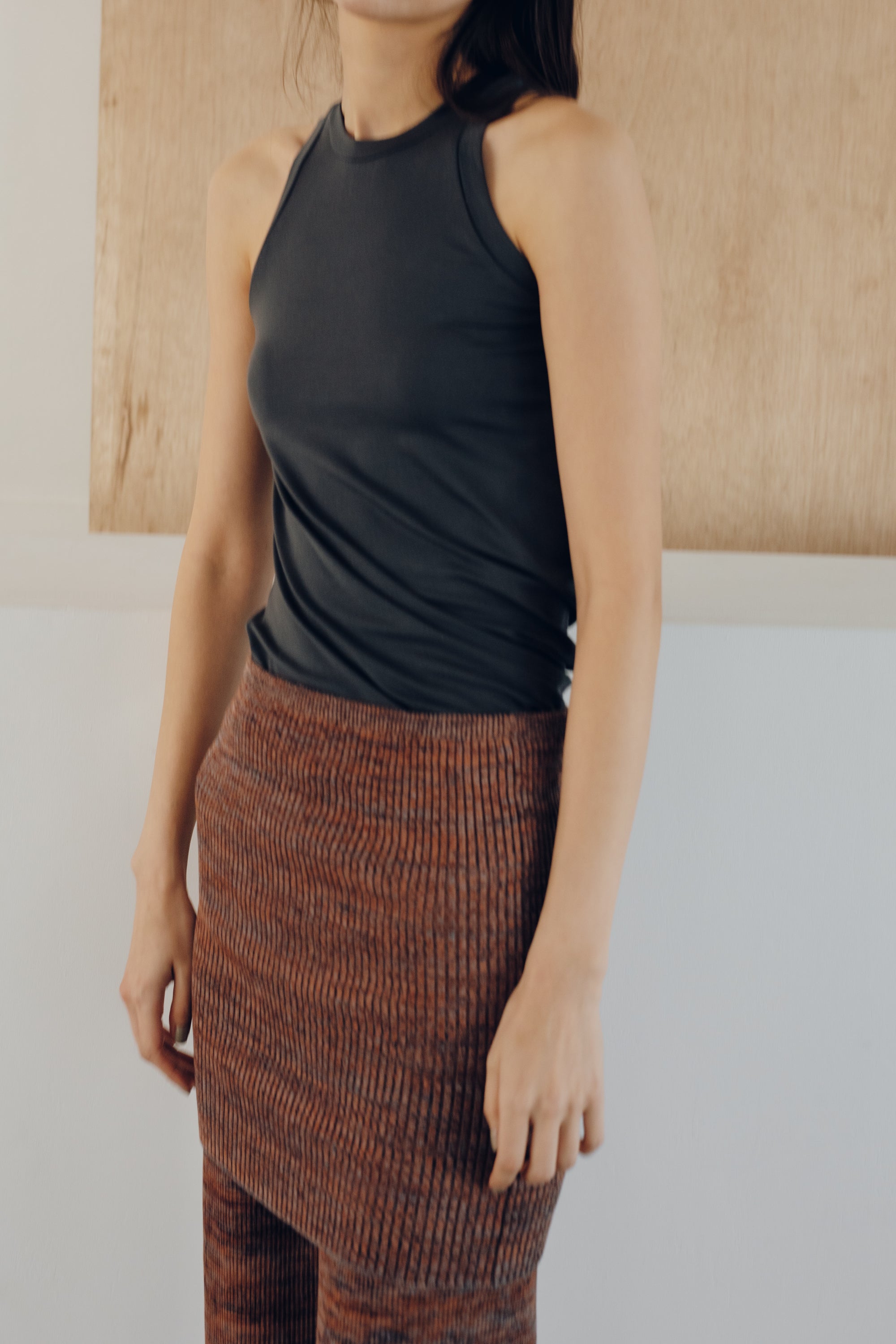 ゅり Eucalyptus Jersey Distorted Tank (ls64623T)