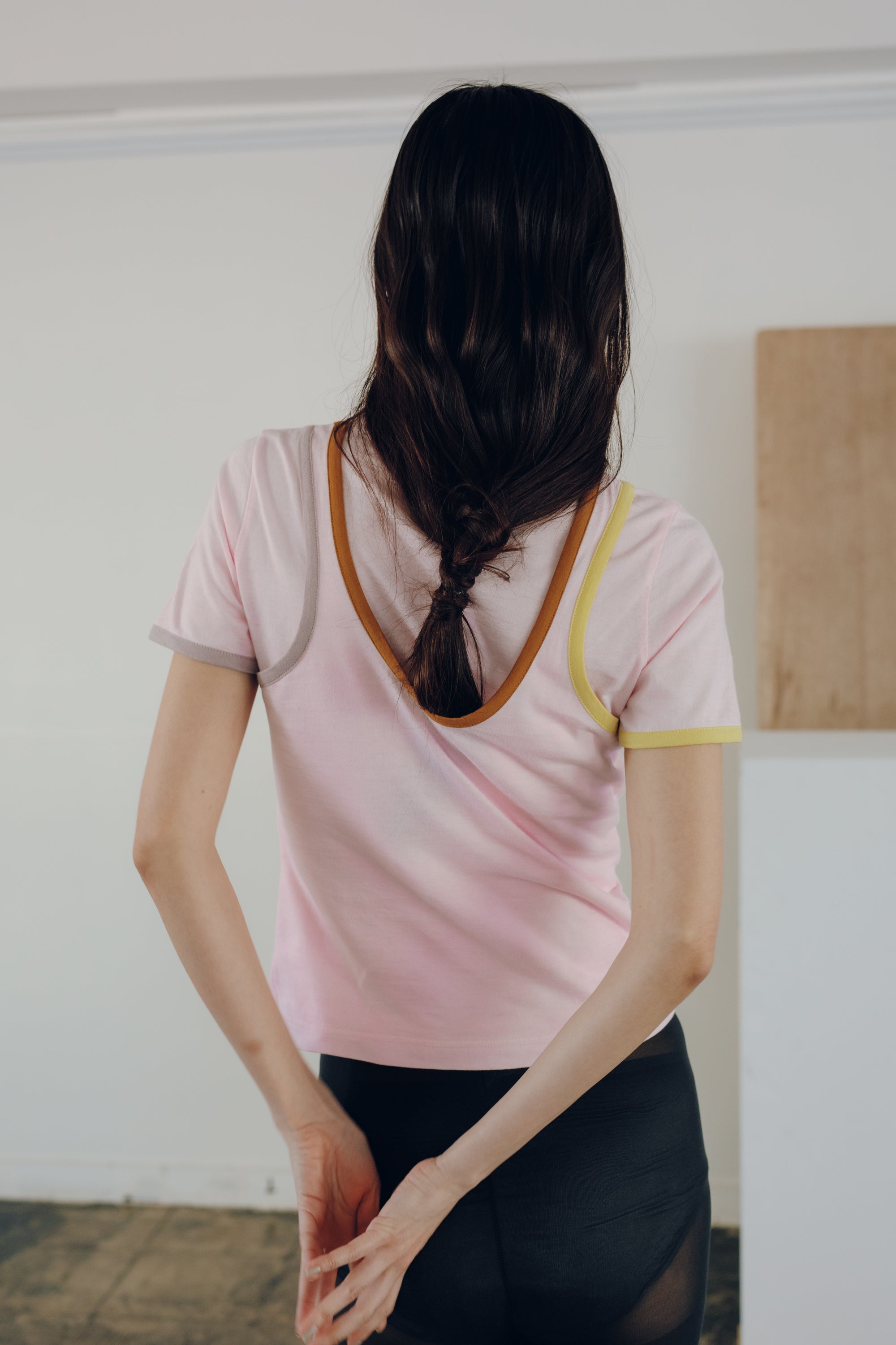 Multi Color Piping Fitted Tee(ls64629T)