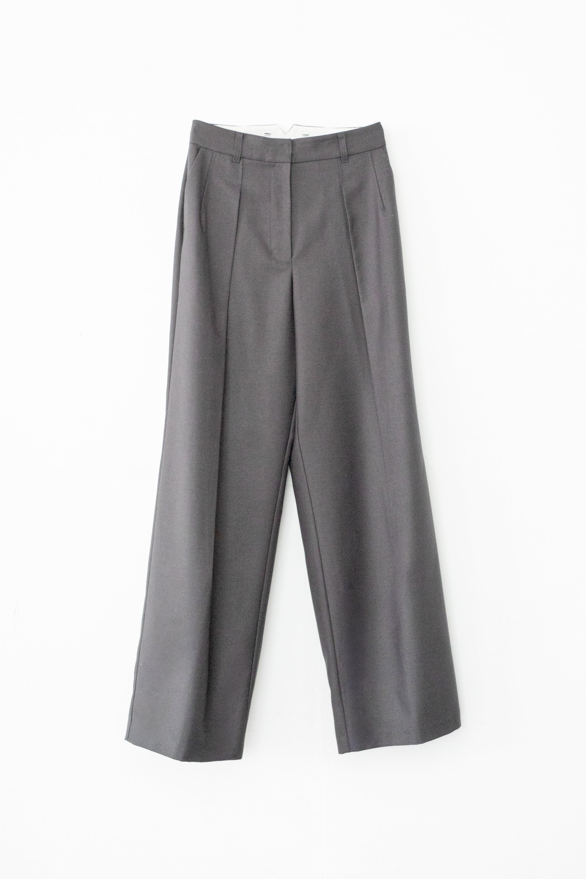 Wool Mix Hip Huggers Tucked Wide Slacks FW ( ls64626P)