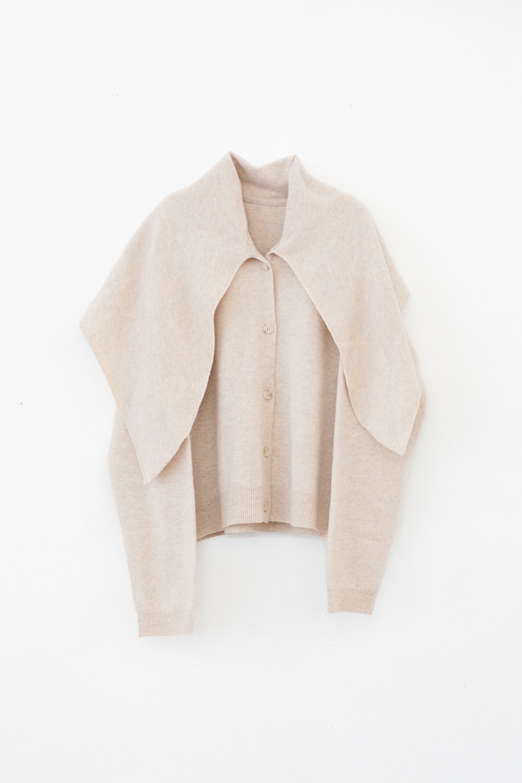 【展示会/後】Extra Fine Merino Big Collar 2WAY Knit Top (ls64605K) ¥45,100-