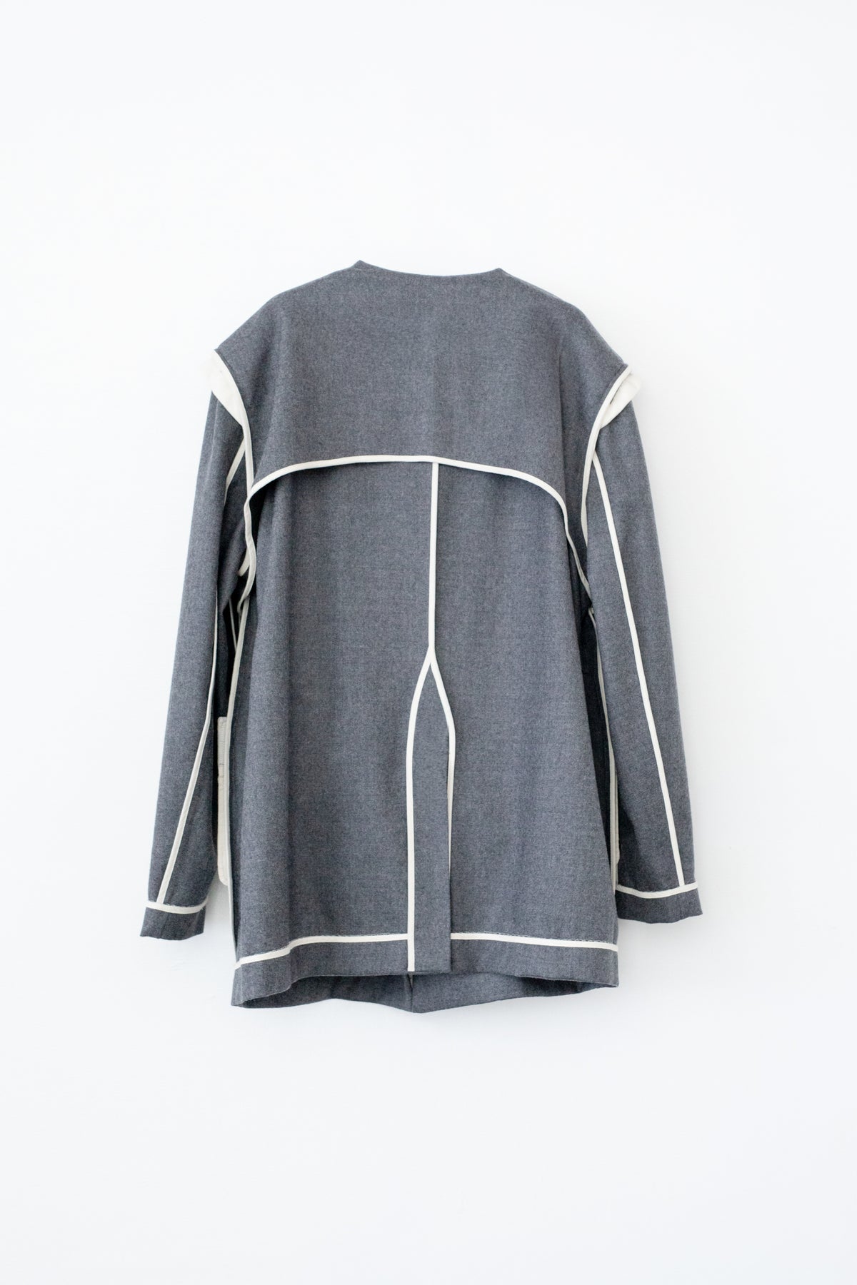 Soft Wool Reversible Collarless Jacket (ls54538J)