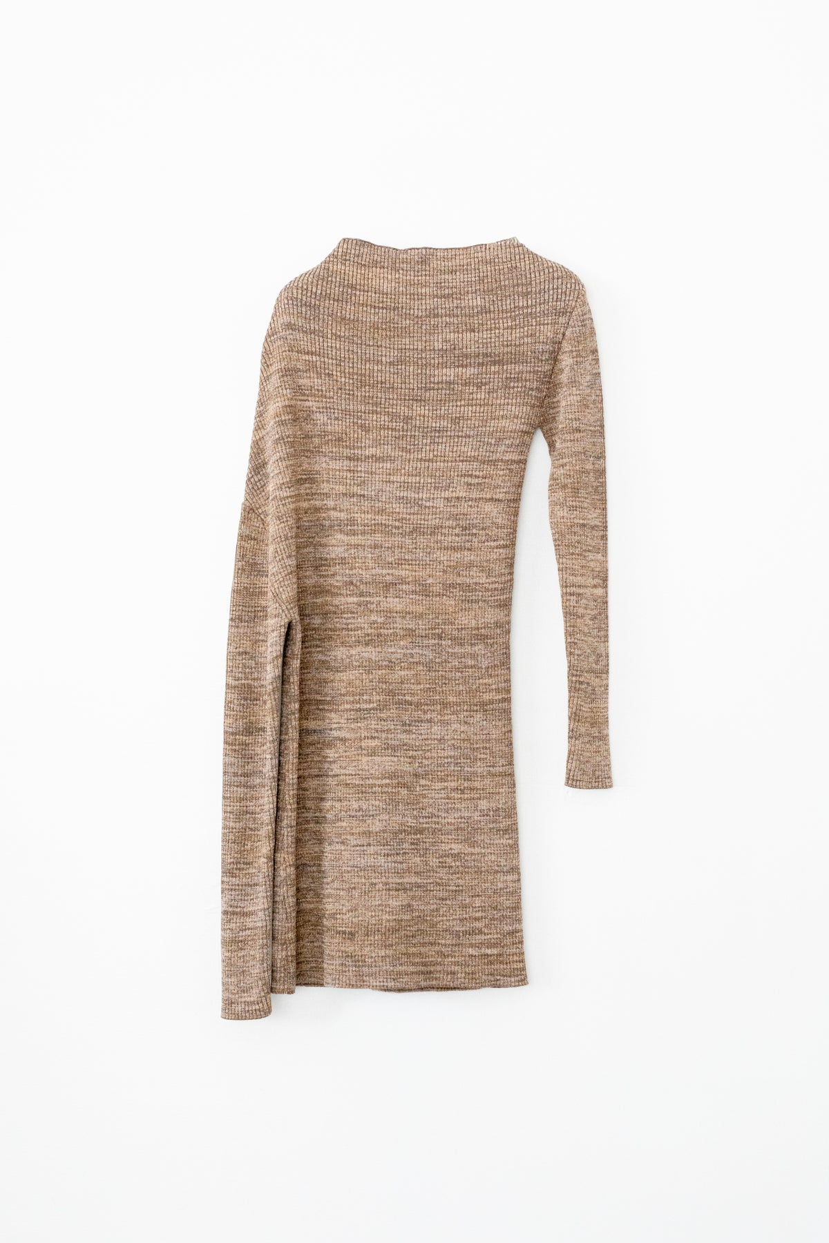Cotton 5color Marled Rib Knit Drape Top Moss