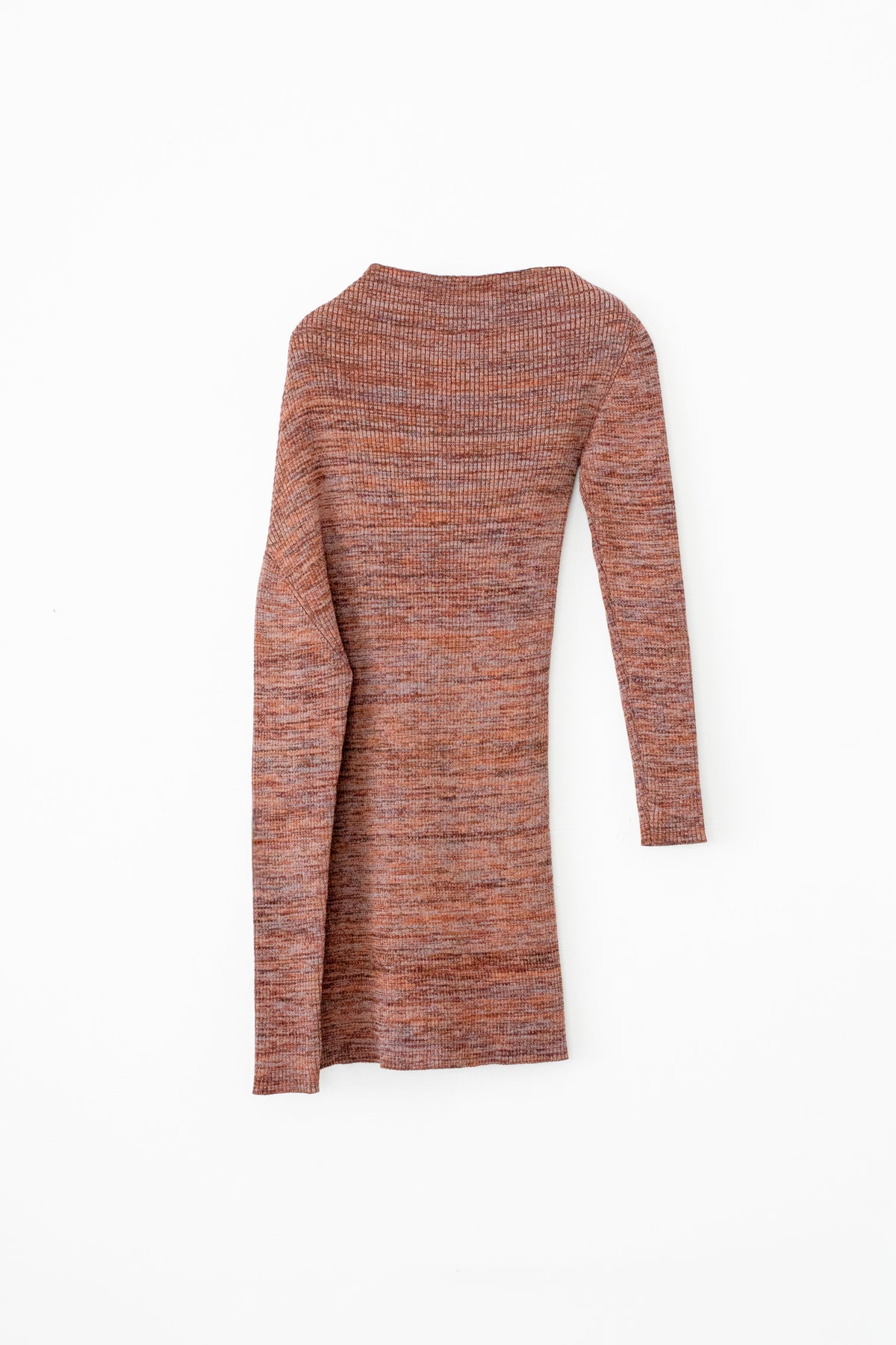【展示会/後】Cotton 5color Marled Rib Knit Drape Top (ls64609K) ¥24,200-