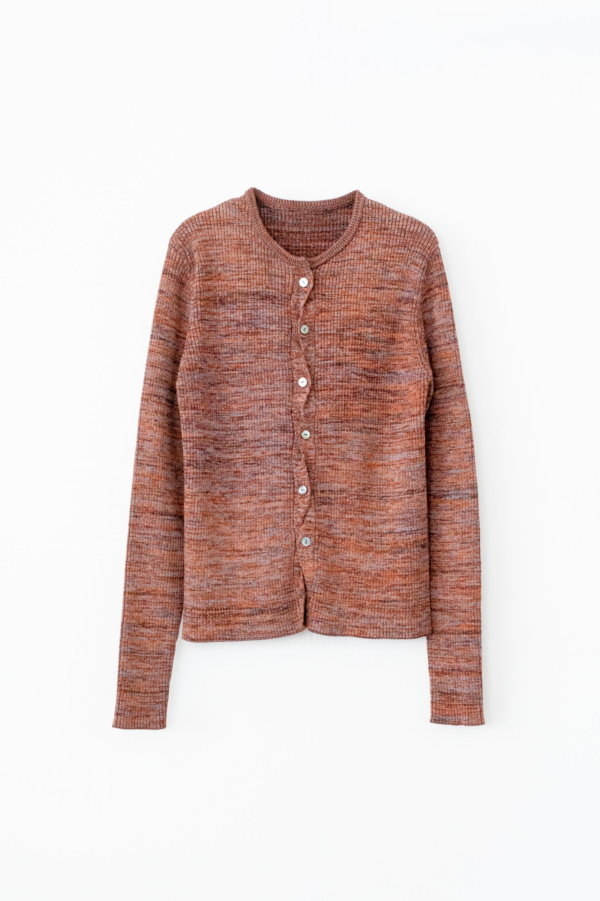 【展示会/後】Cotton 5color Marled Rib Knit Cardigan (ls64607K) ¥24,200-