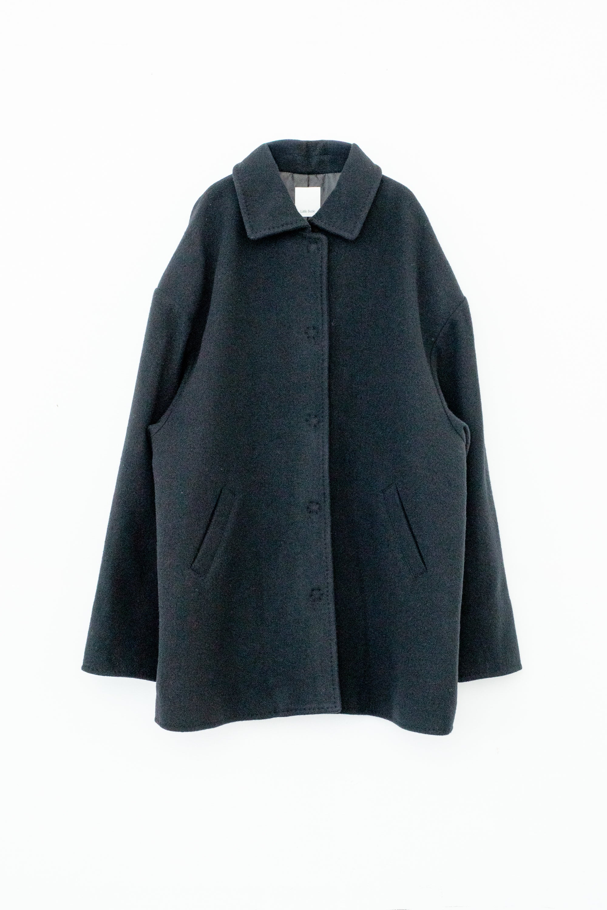 【展示会/後】Recycled Wool Nylon Drop Big Shoulder Half Coat (ls64610J) ¥48,400