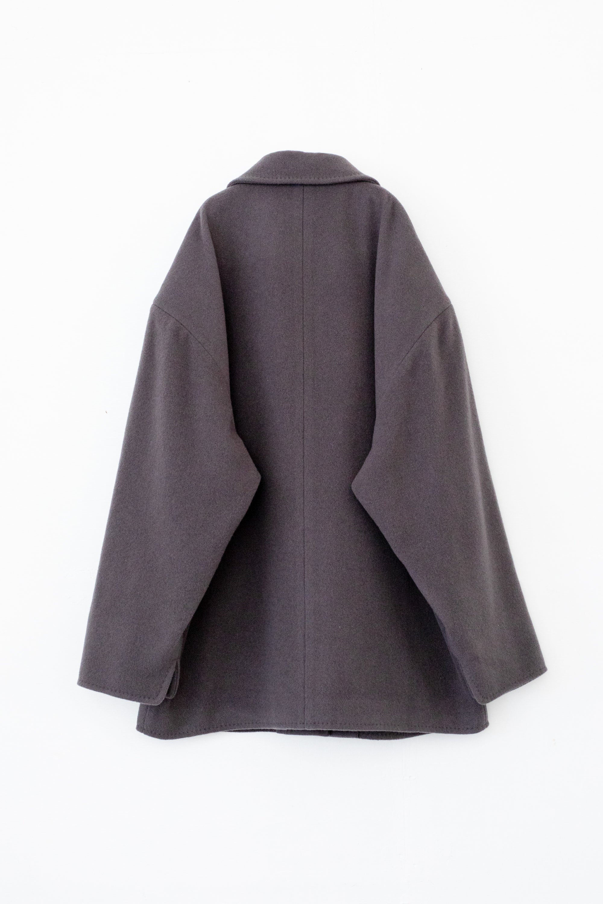【展示会/後】Recycled Wool Nylon Drop Big Shoulder Half Coat (ls64610J) ¥48,400