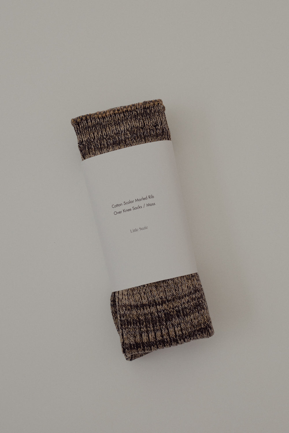 Cotton 5color Marled Rib Over Knee Socks detail