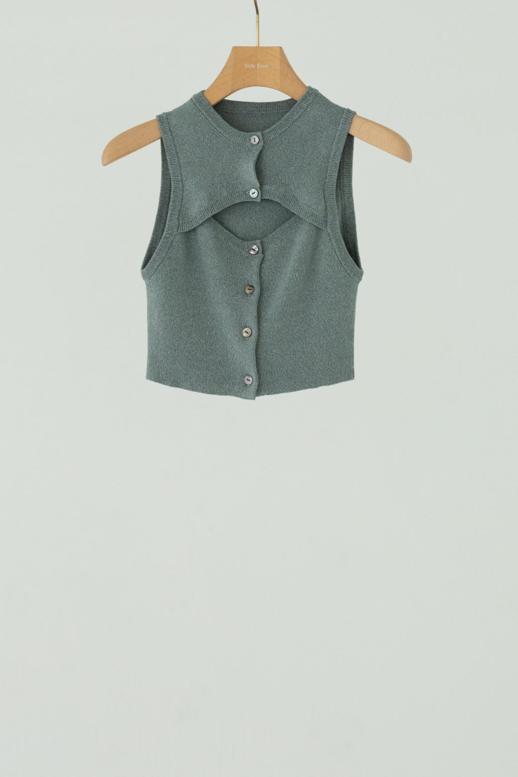 【展示会/後】Cotton Rib Knit Sleevless Top (ls62575K) ¥19,800-
