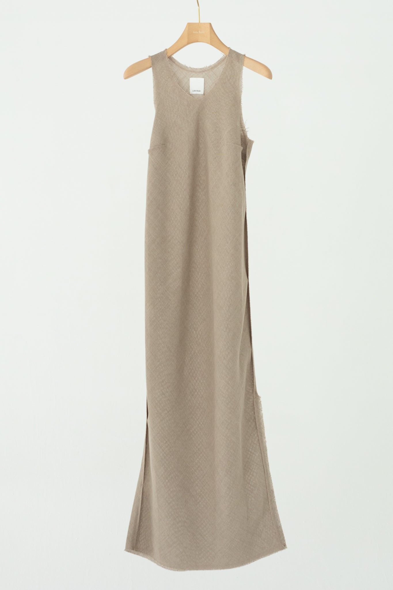 【展示会/後】Linen Like PL Unhemmed Dress (ls62592D)  ¥37,400-