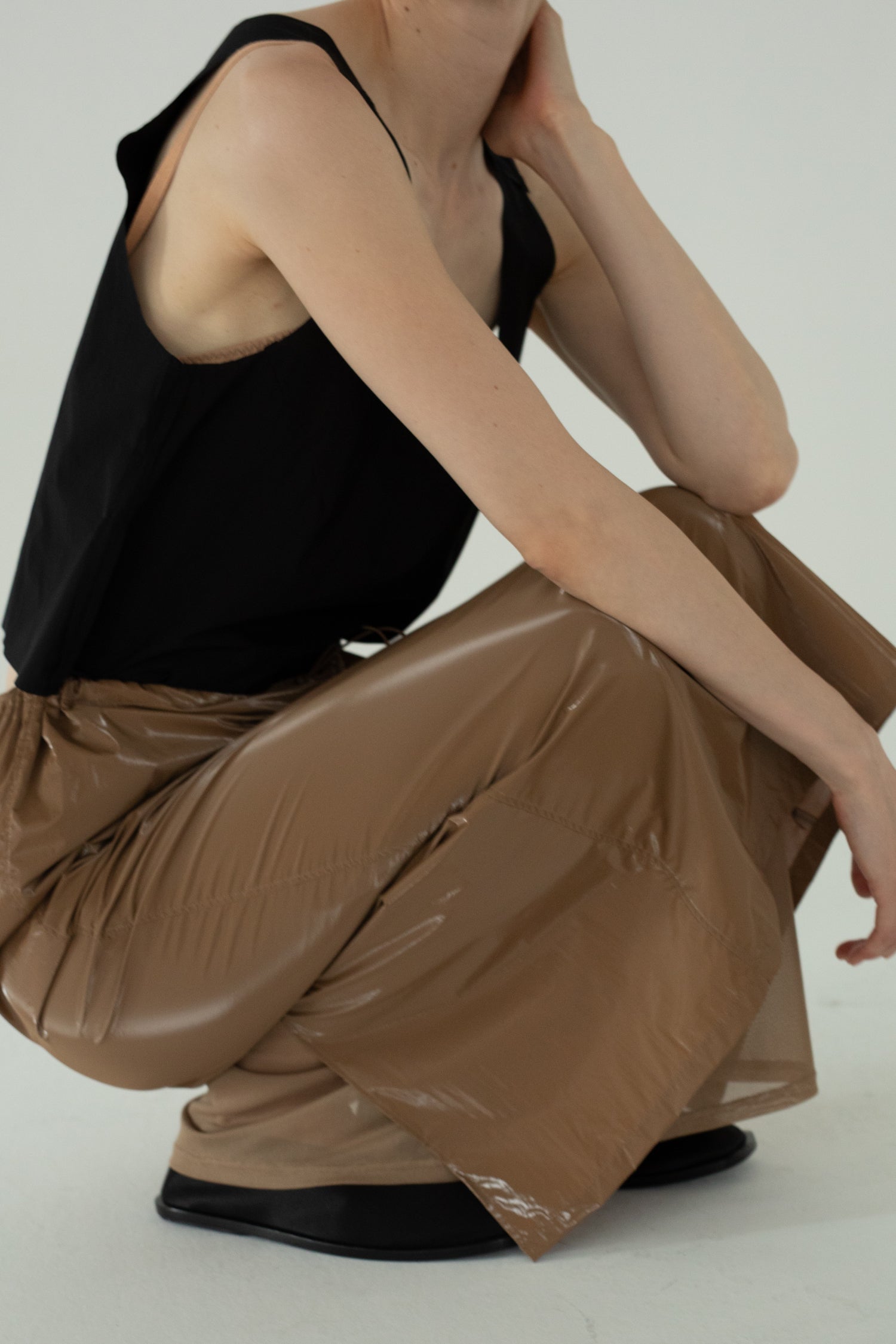【展示会/後】Nylon Stretch Taffeta Seam Tank (ls62571T) ¥18,700