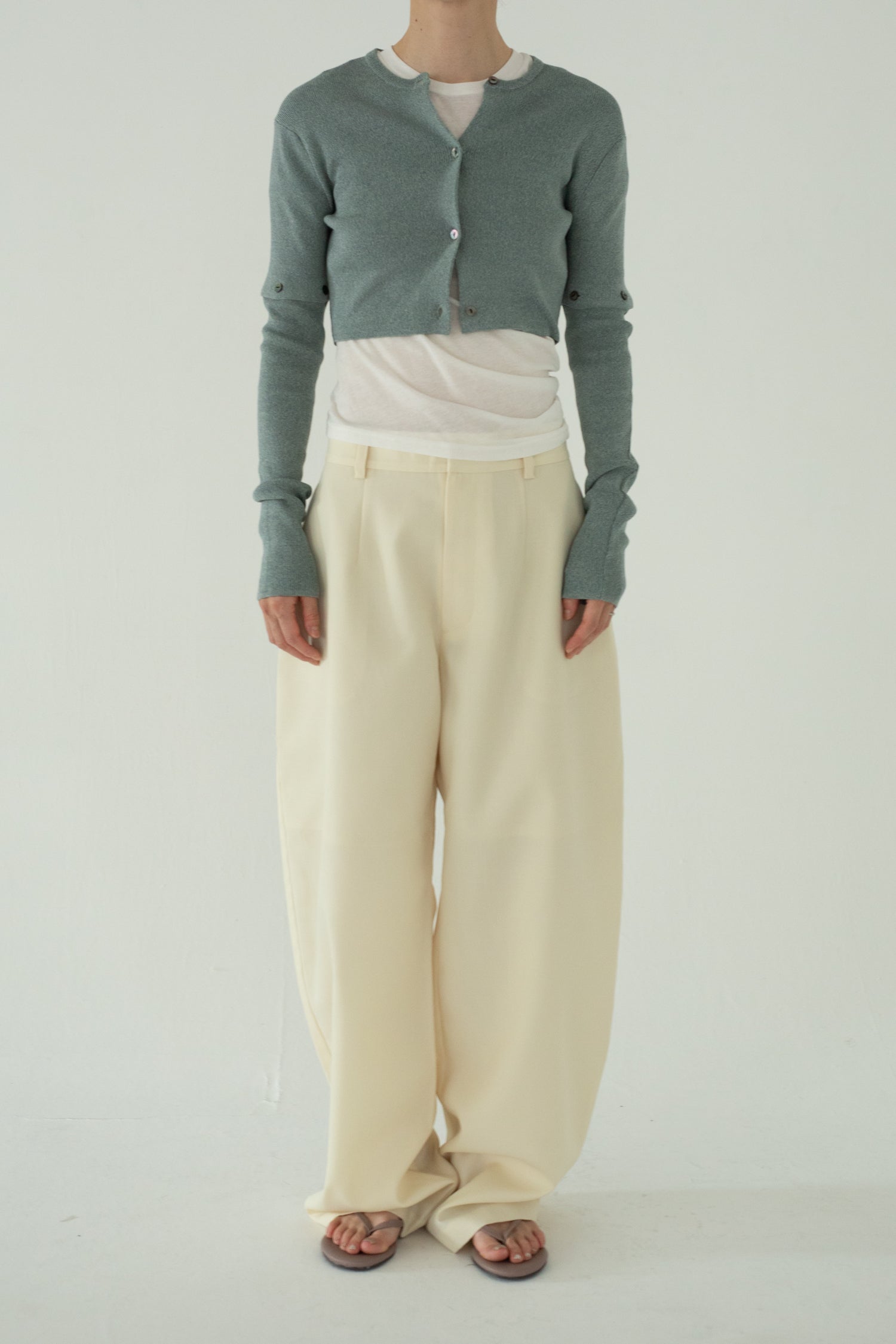 【展示会/後】Wool Mix Curved Trousers (ls62581P) ¥35,200-
