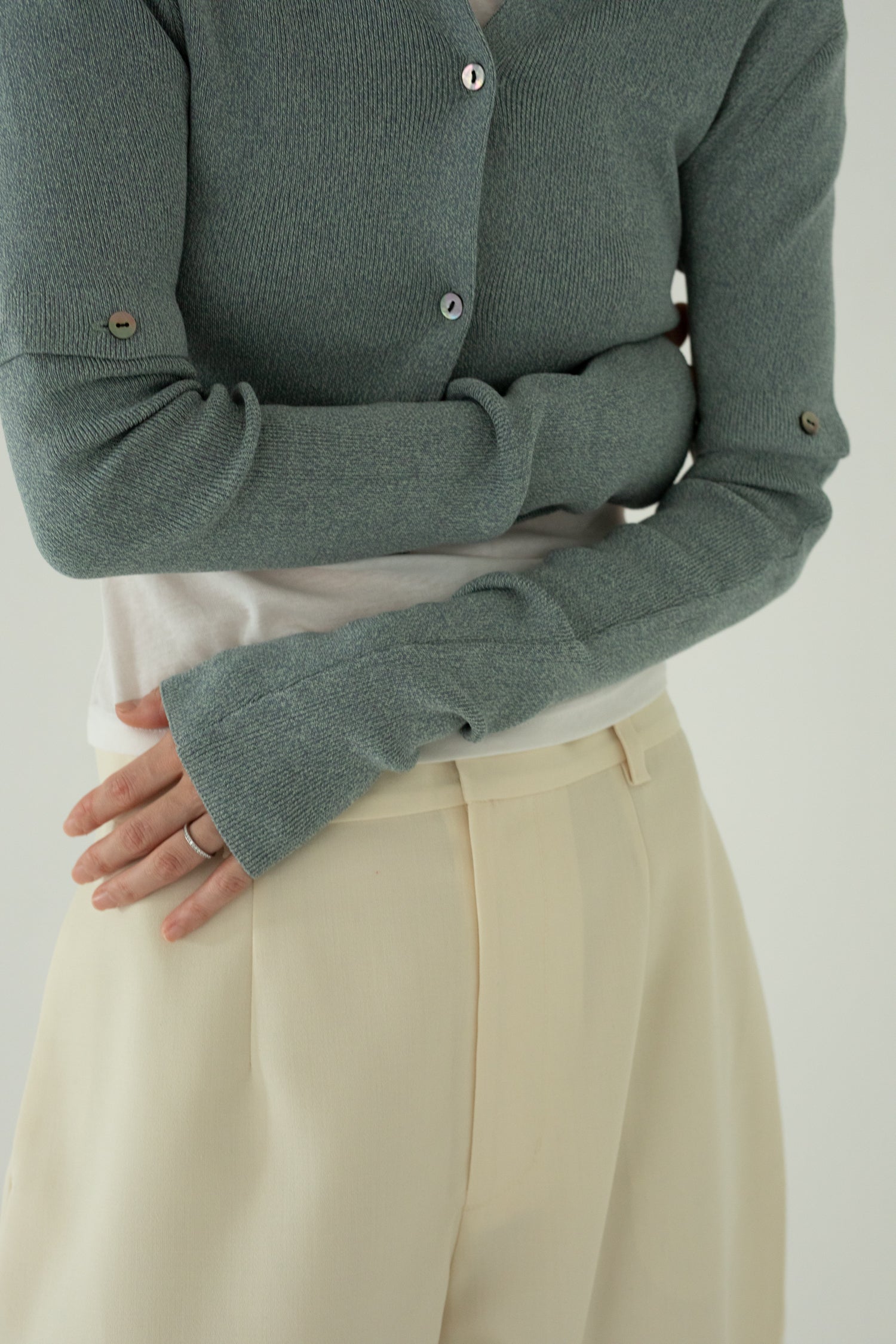 【展示会/後】Wool Mix Curved Trousers (ls62581P) ¥35,200-