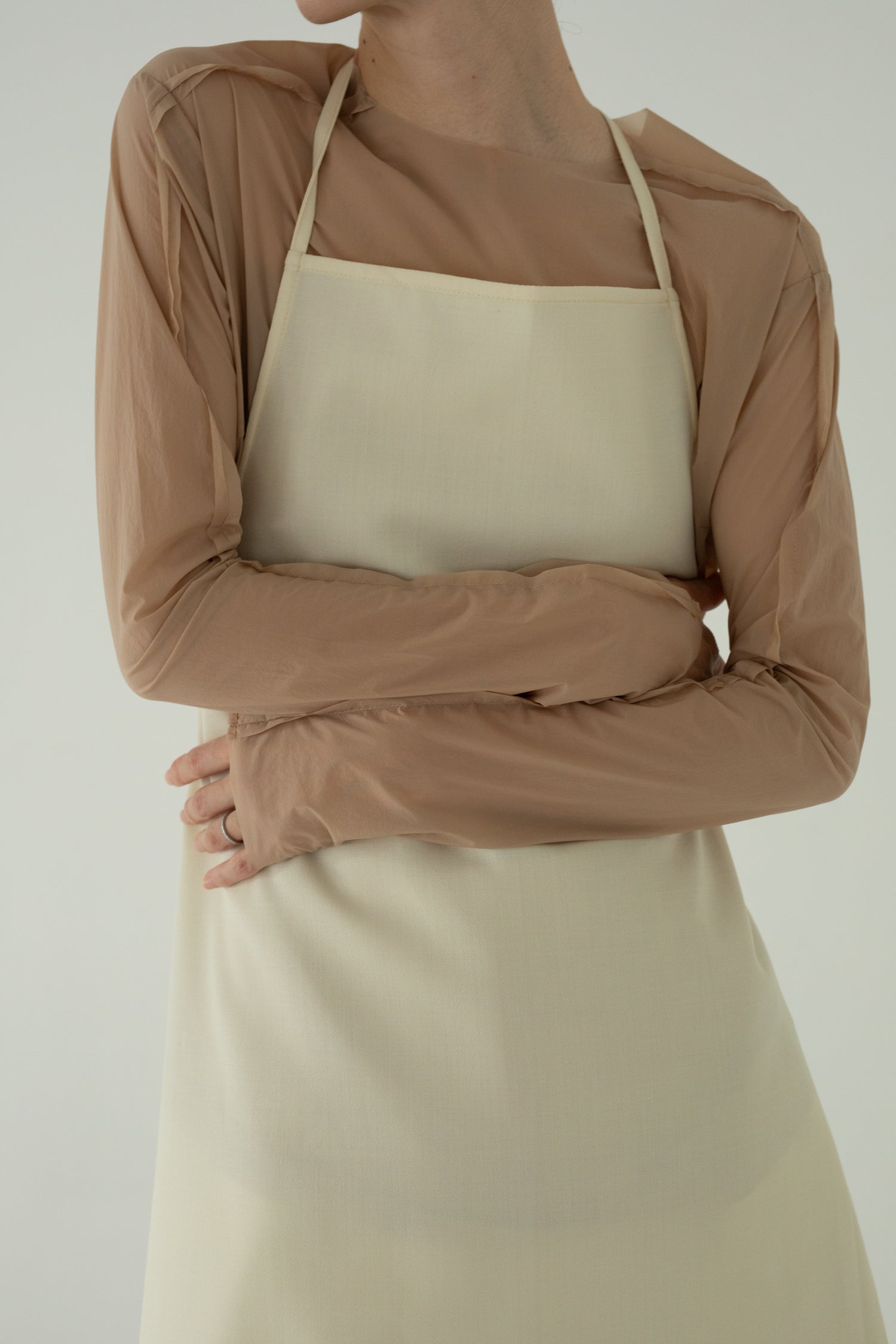 【展示会/後】Nylon Stretch Taffeta Seam Top (ls62570T) ¥23,100-
