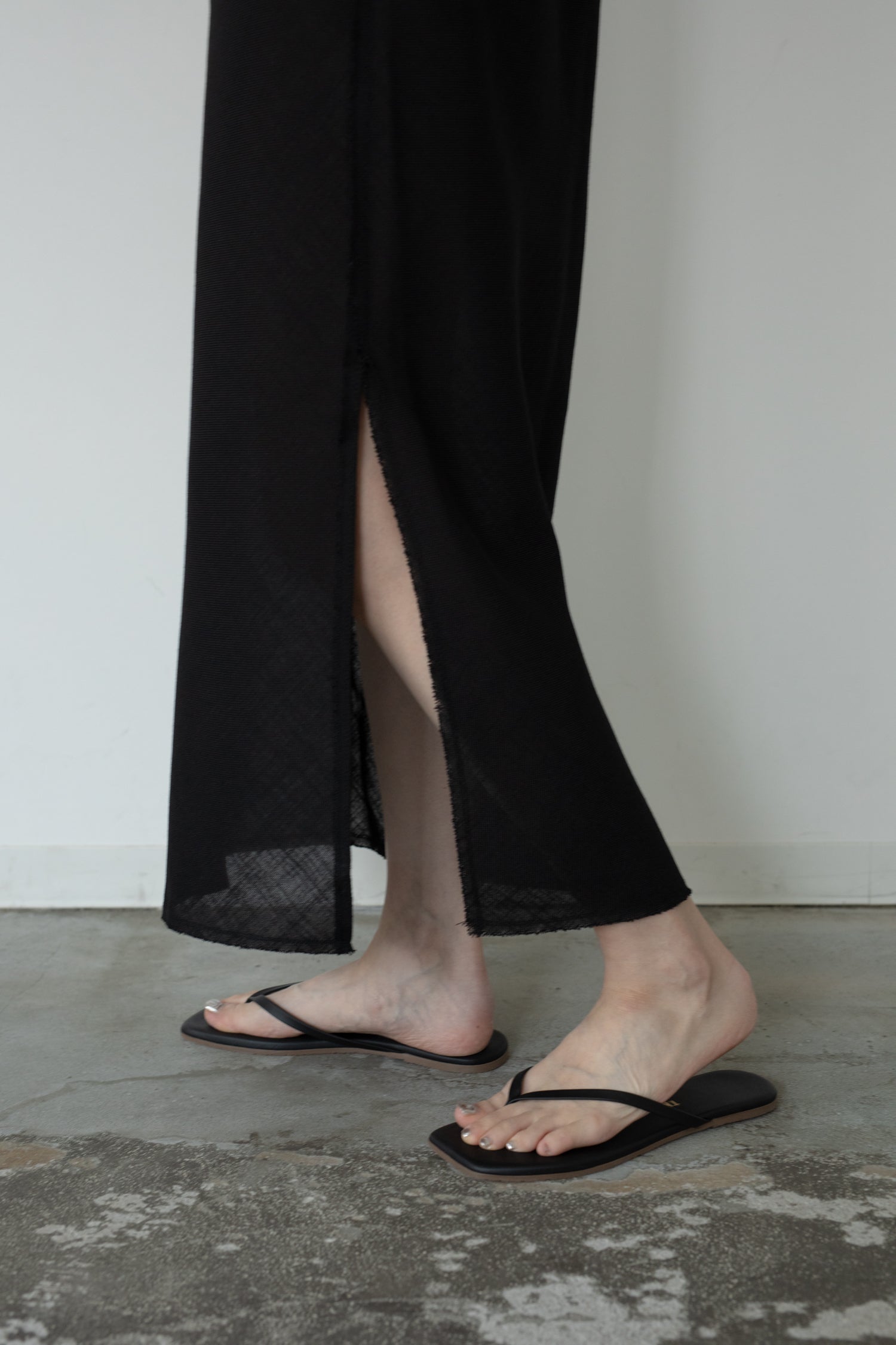 【展示会/後】Linen Like PL Unhemmed Dress (ls62592D)  ¥37,400-