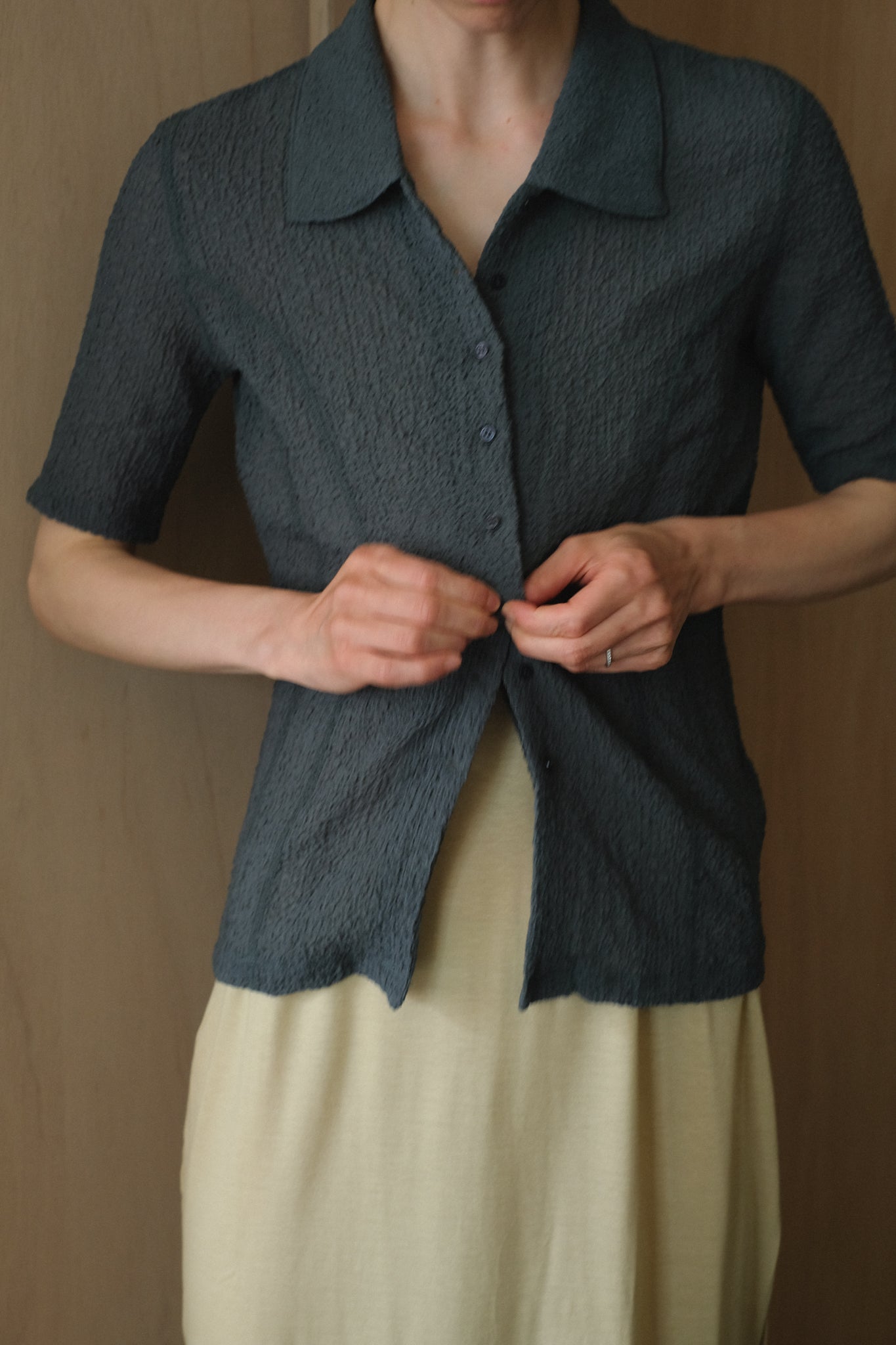 Sheer Sucker Polo (ls42438T)