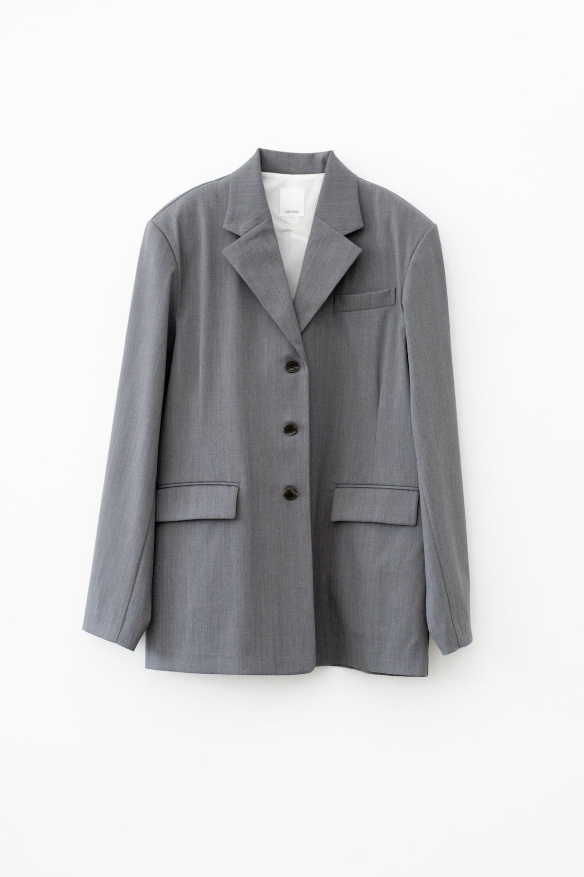 Wool Mix Gabardine Back  Open Jacket (ls72636J)