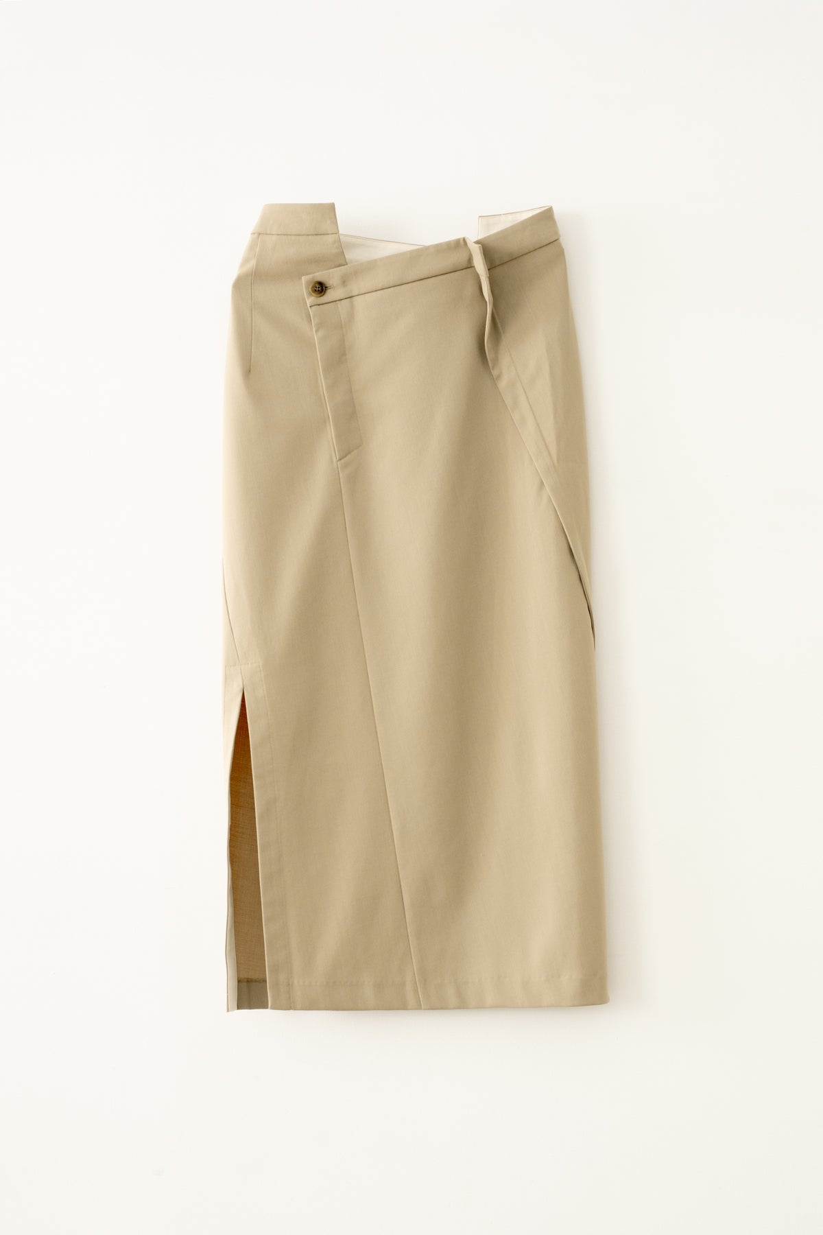 Wool Mix Gabardine Spiral Seam Skirt (ls72637S)