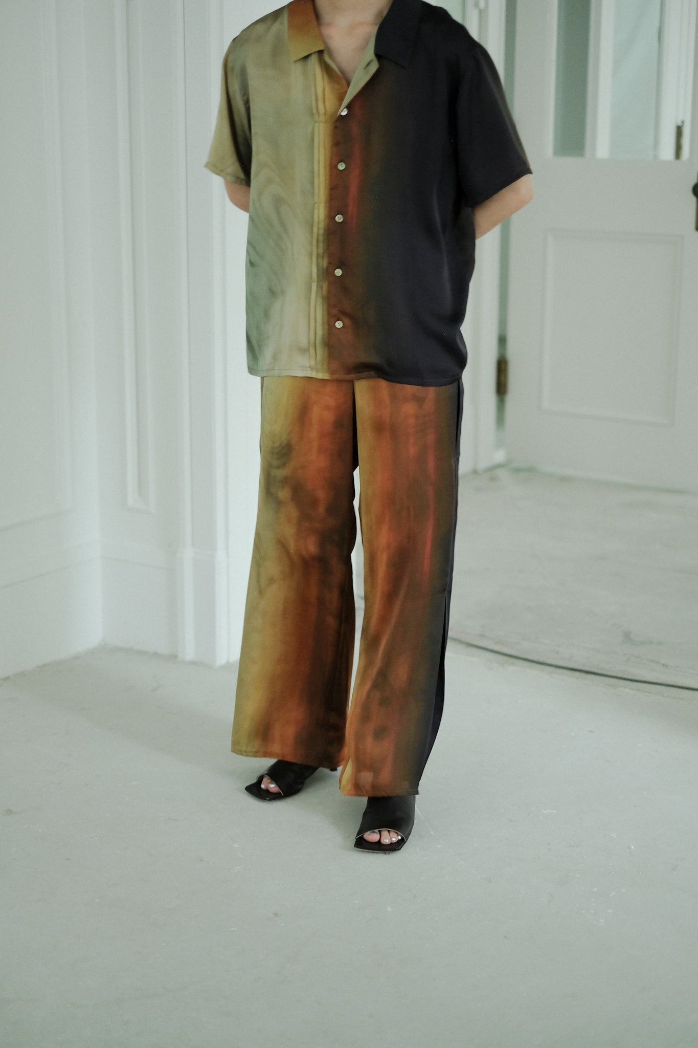 Gradation Print Tucked Side Easy Pants（ls32369P）