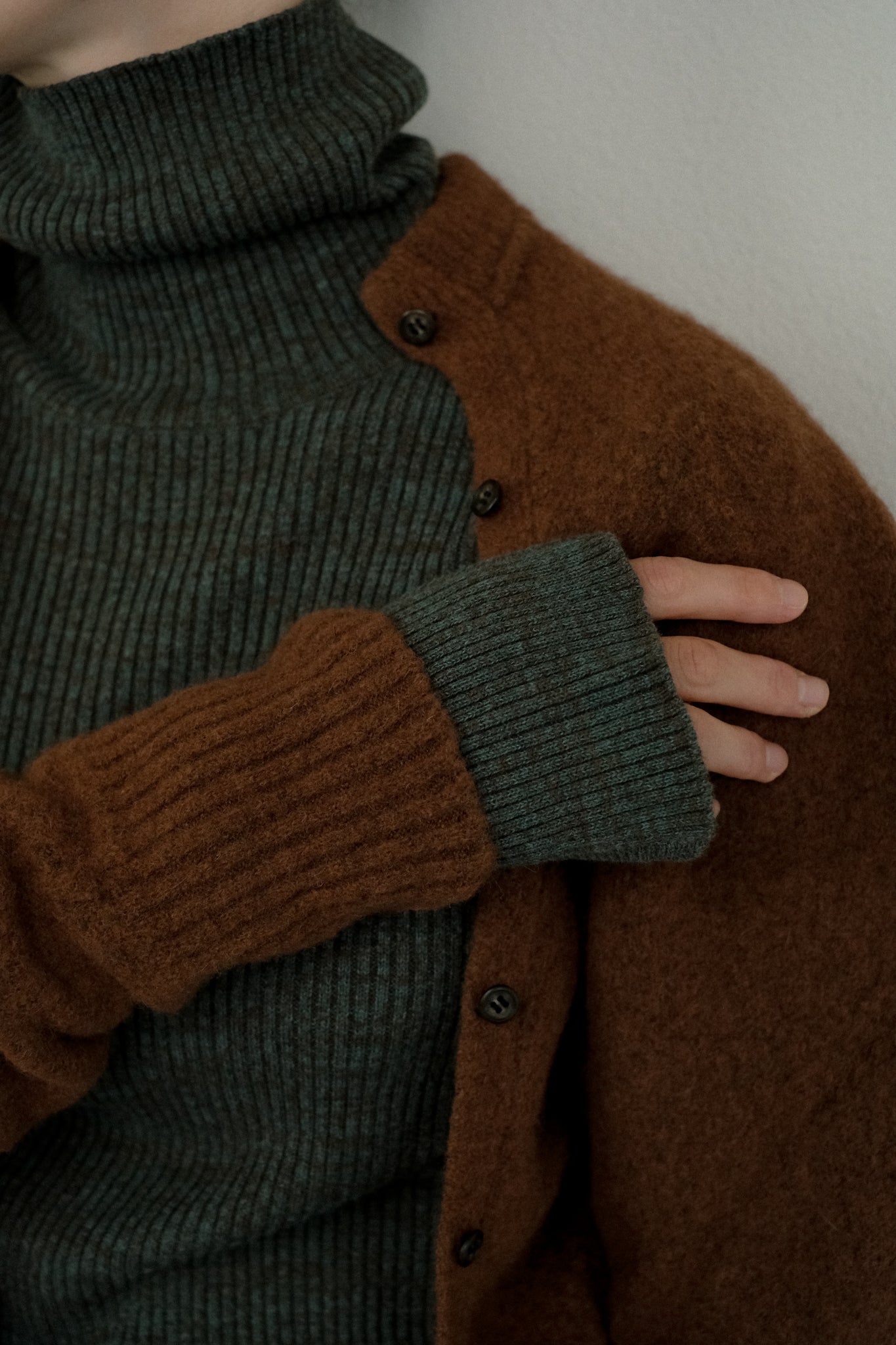 Raccoon Wool Mix Over Shoulder Knit（ls34400K）