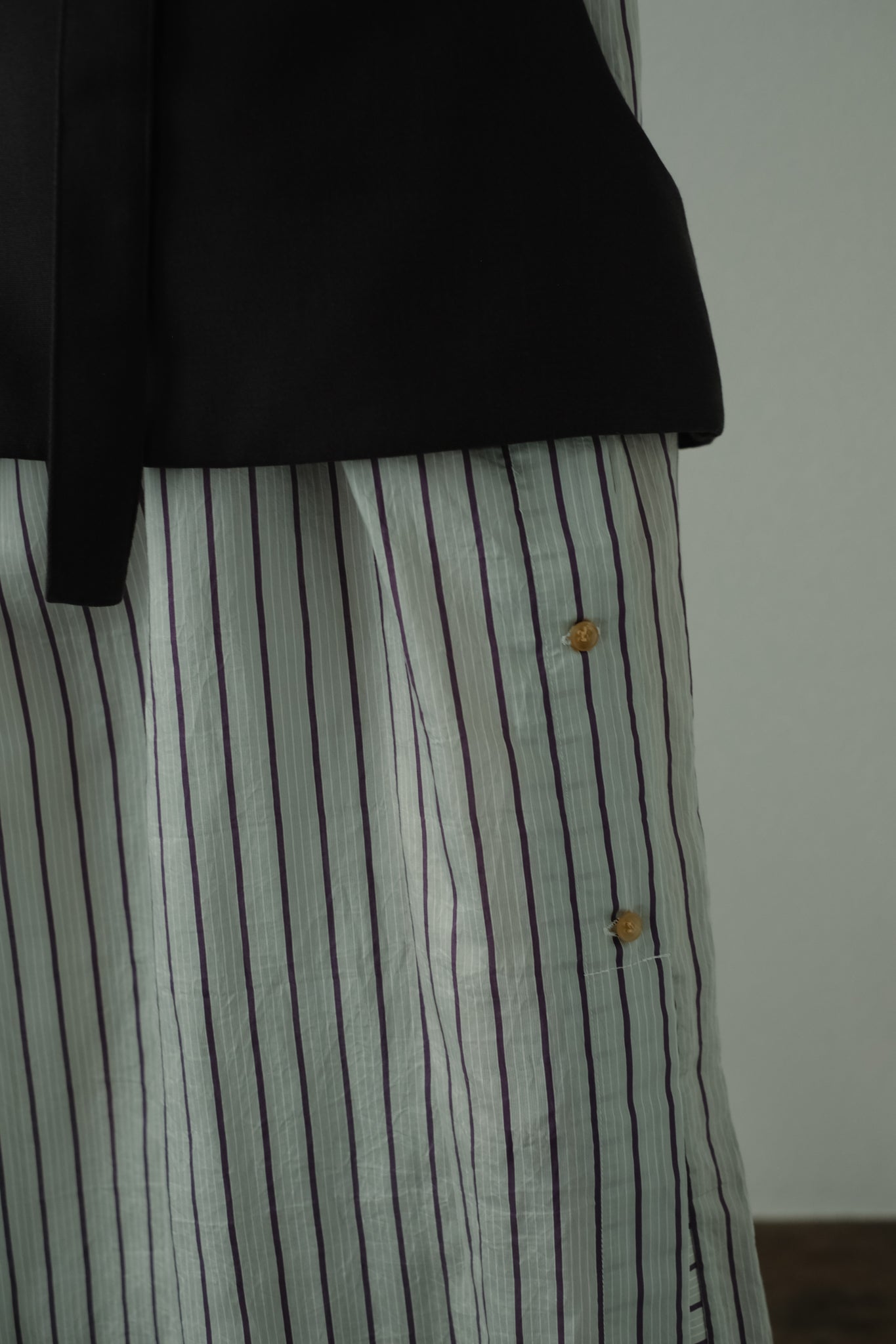 Stripe Epee Shirt Long Dress（ls24342D）