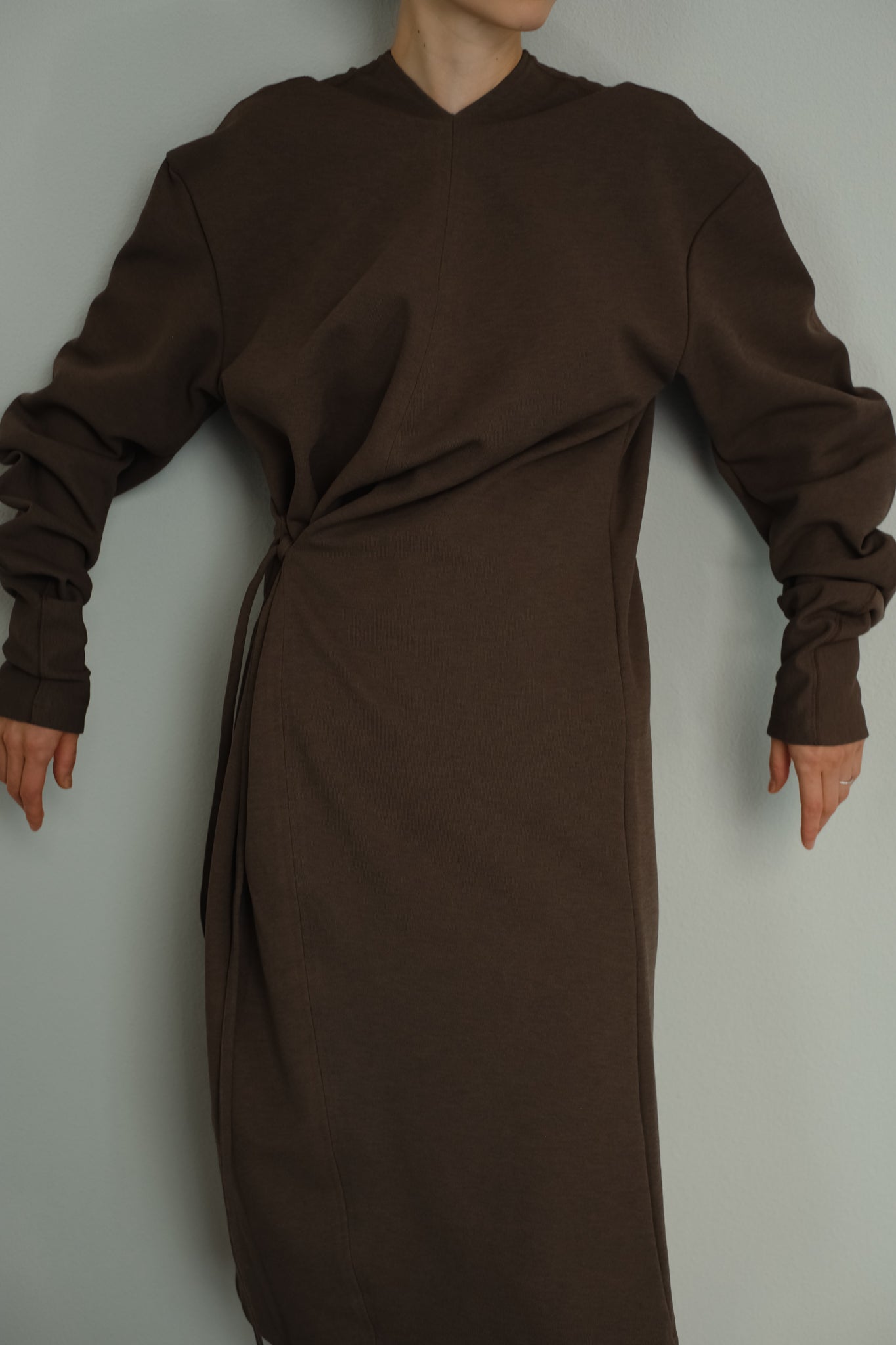 Drape Construction 2way Jersey Dress（ls34404D）
