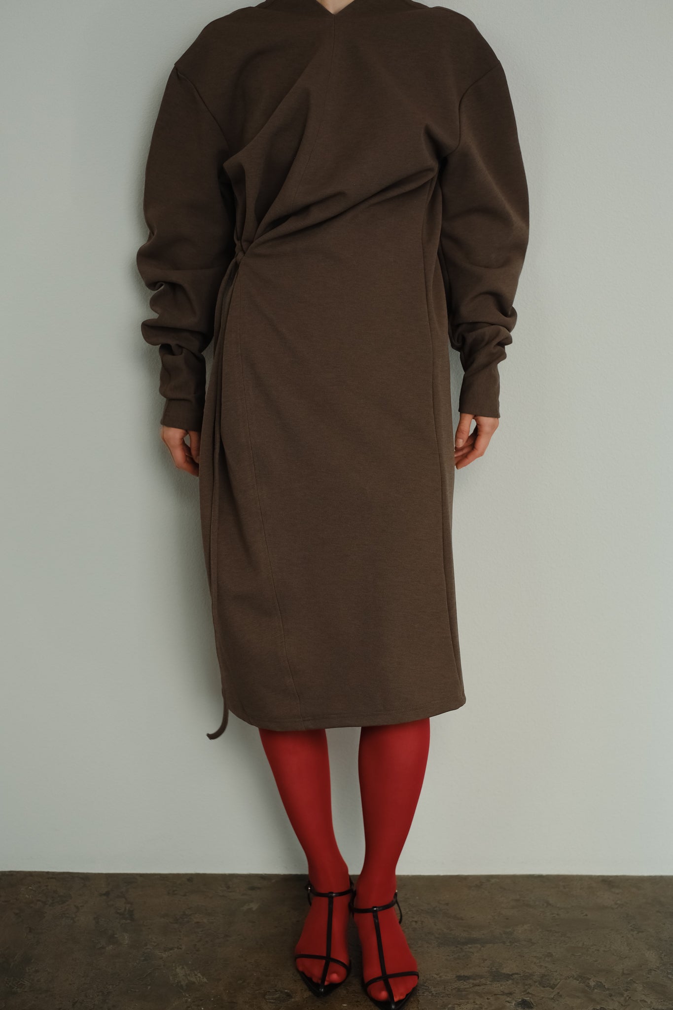 Drape Construction 2way Jersey Dress（ls34404D）