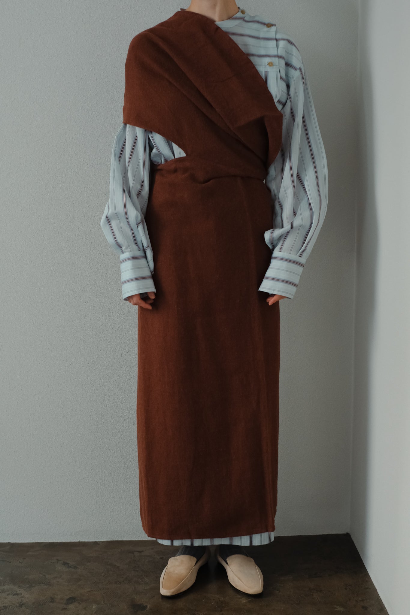 Stripe Epee Shirt Long Dress（ls24342D）