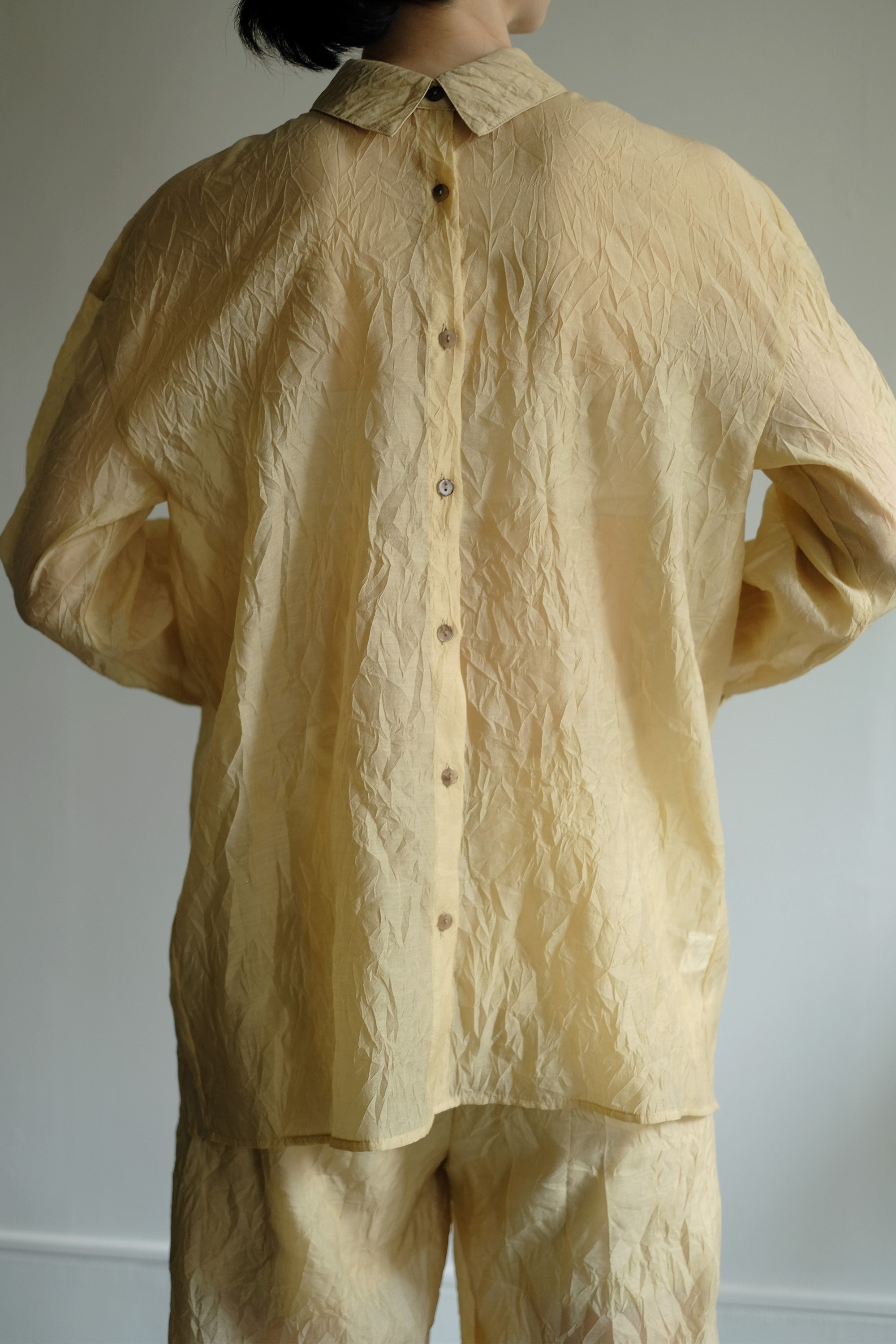 【Online限定】Wrinkle Organdy  Overlap Back Shirt (ls24331T)