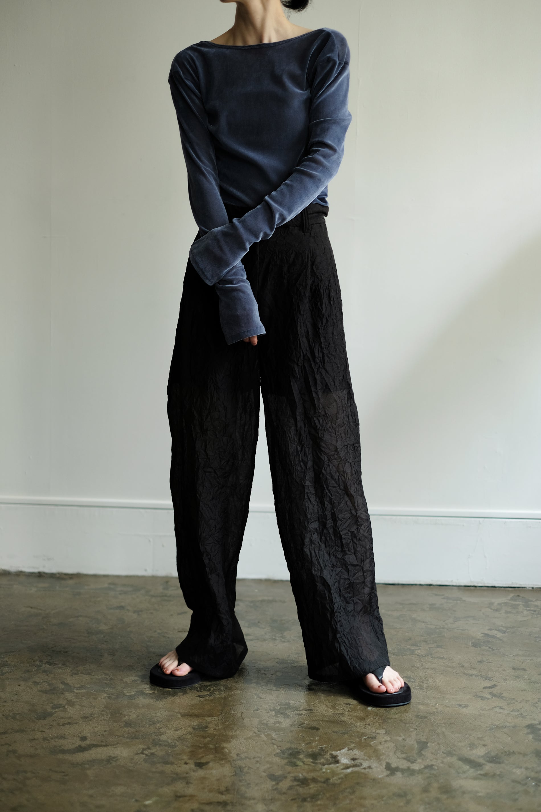 【Online限定】Wrinkle Organdy  Easy Pants (ls24332P)
