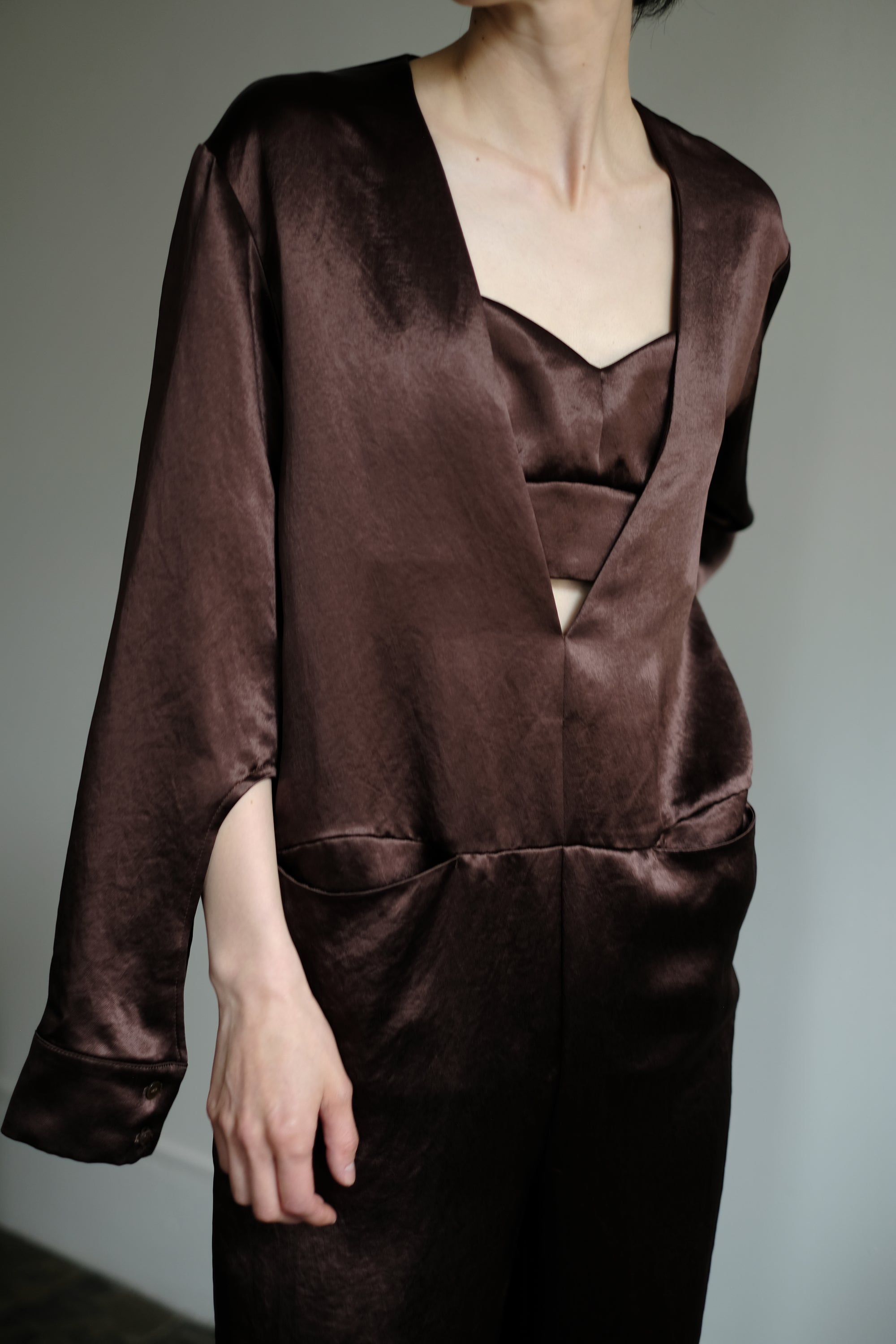 Heavy Satin Bra Top (ls24322T)