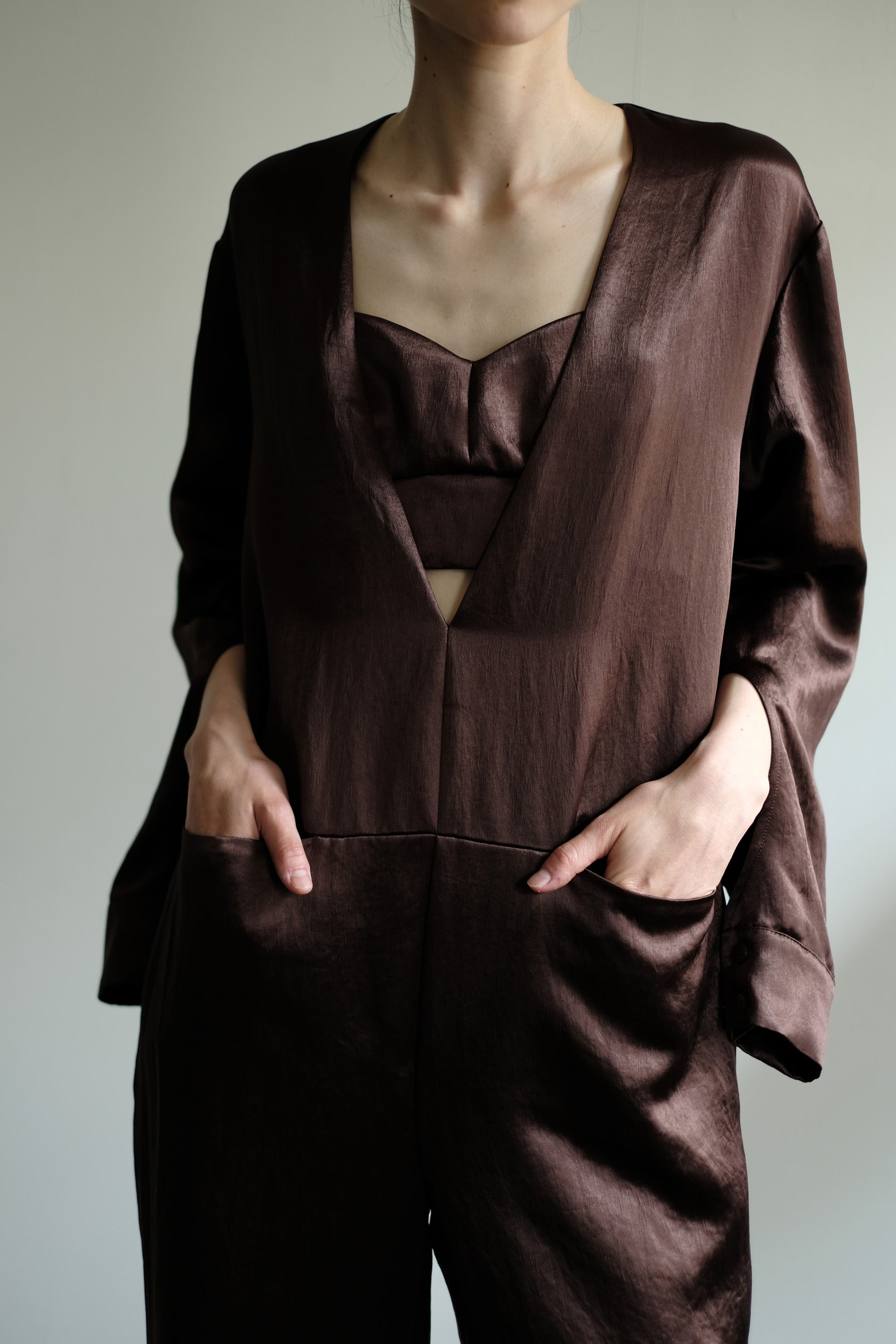 Heavy Satin Bra Top (ls24322T)