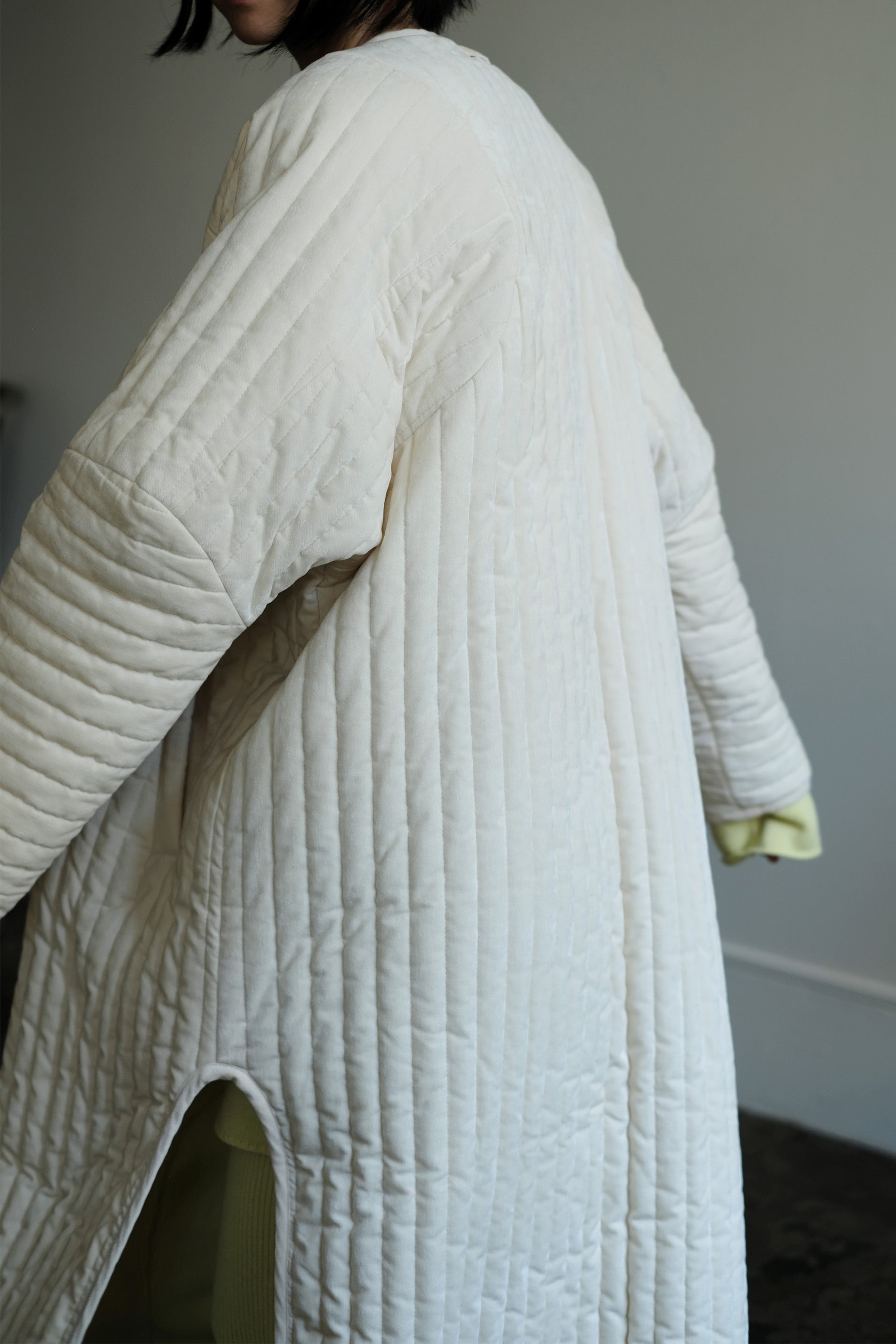 Velvet Quilt Gambeson Long Coat (ls24333J)