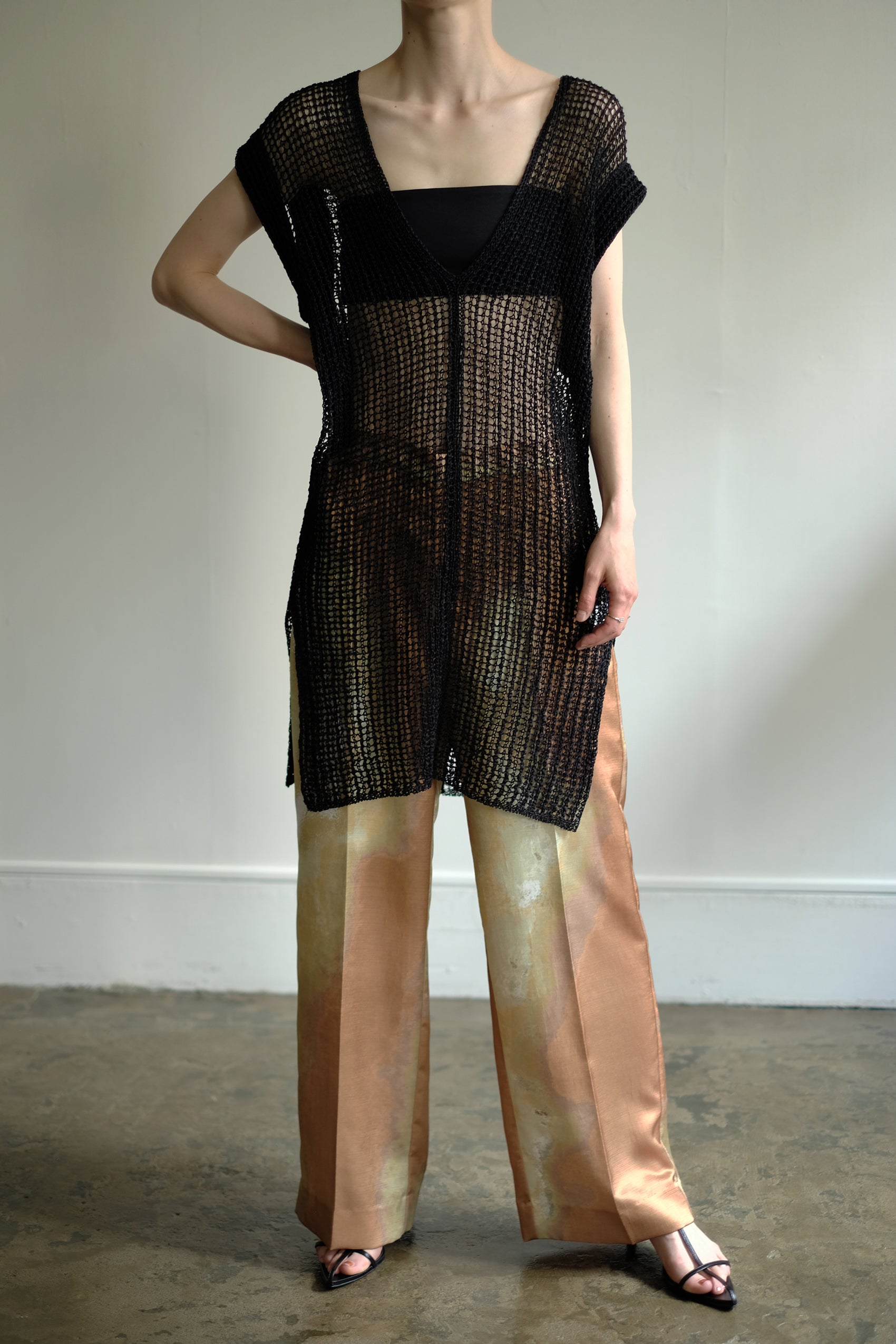 Tape Yarn Mesh Vest（ls12225K）