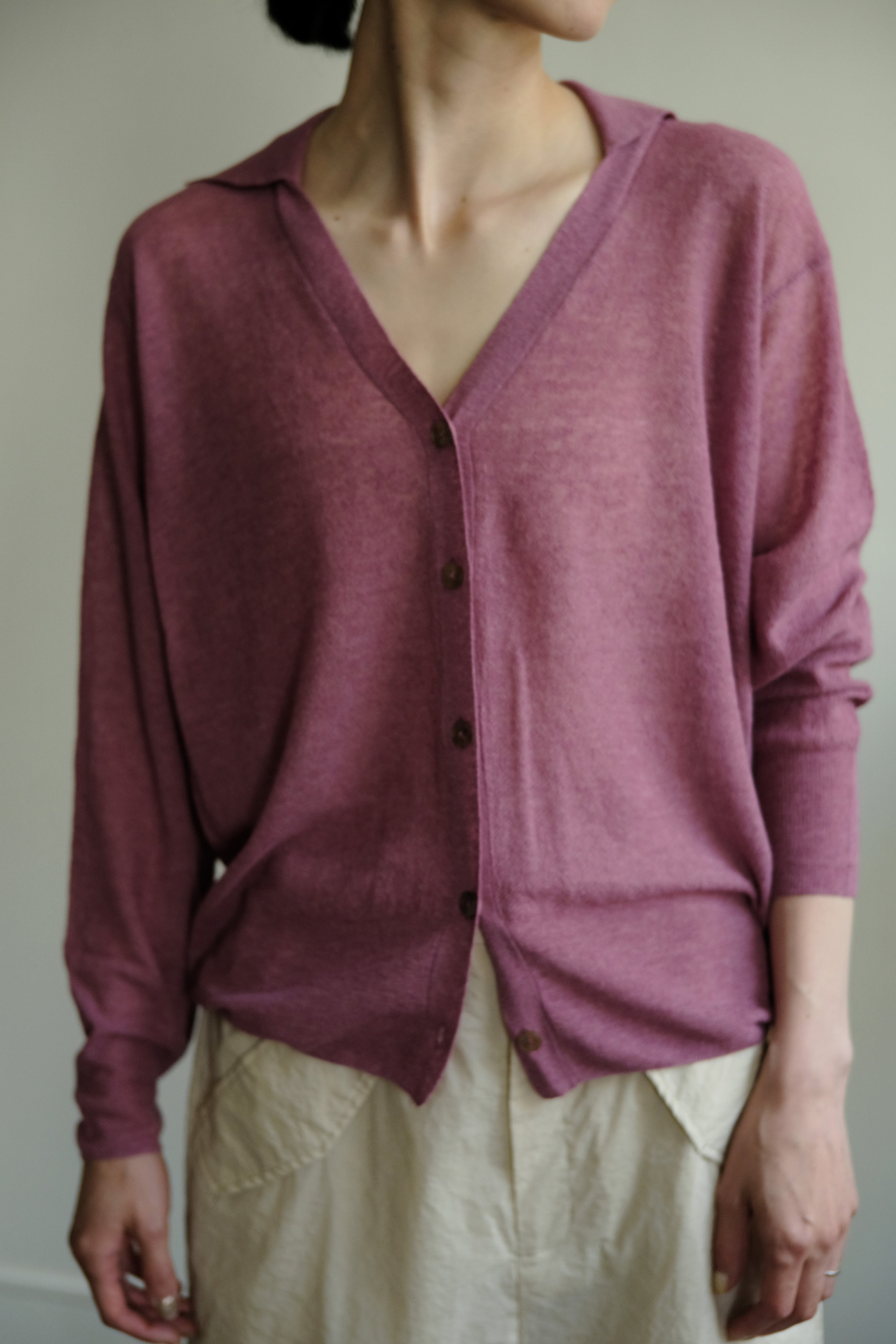 Cotton Linen Dry Touch V Collar Cardigan（ls11217K）