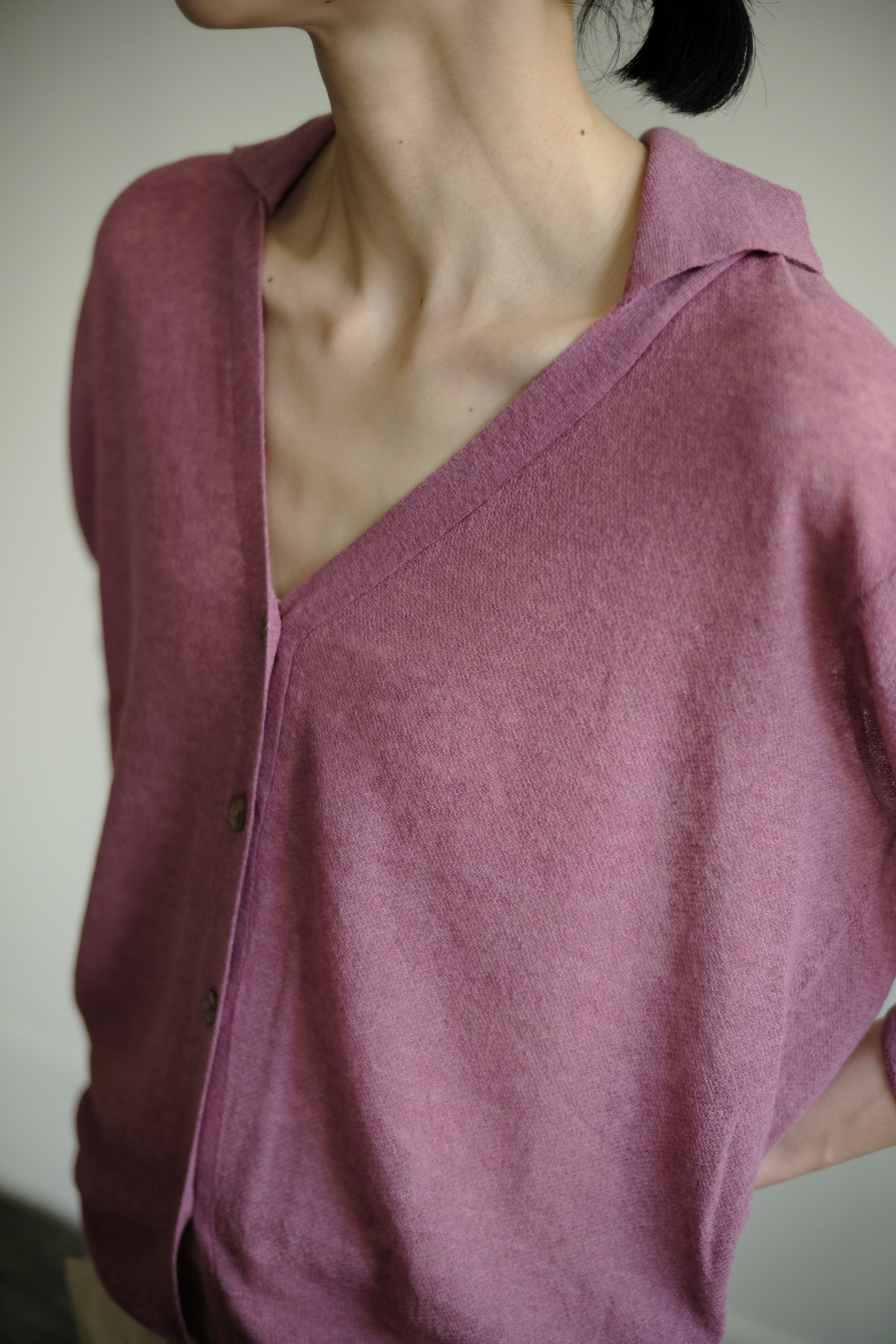 Cotton Linen Dry Touch V Collar Cardigan（ls11217K）
