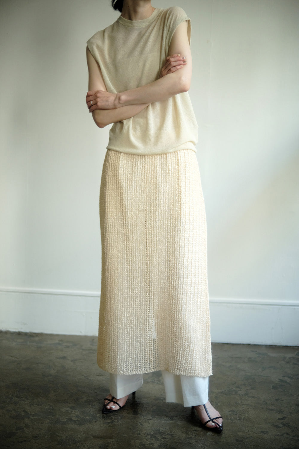 Tape Yarn Mesh Skirt（ls12226S）