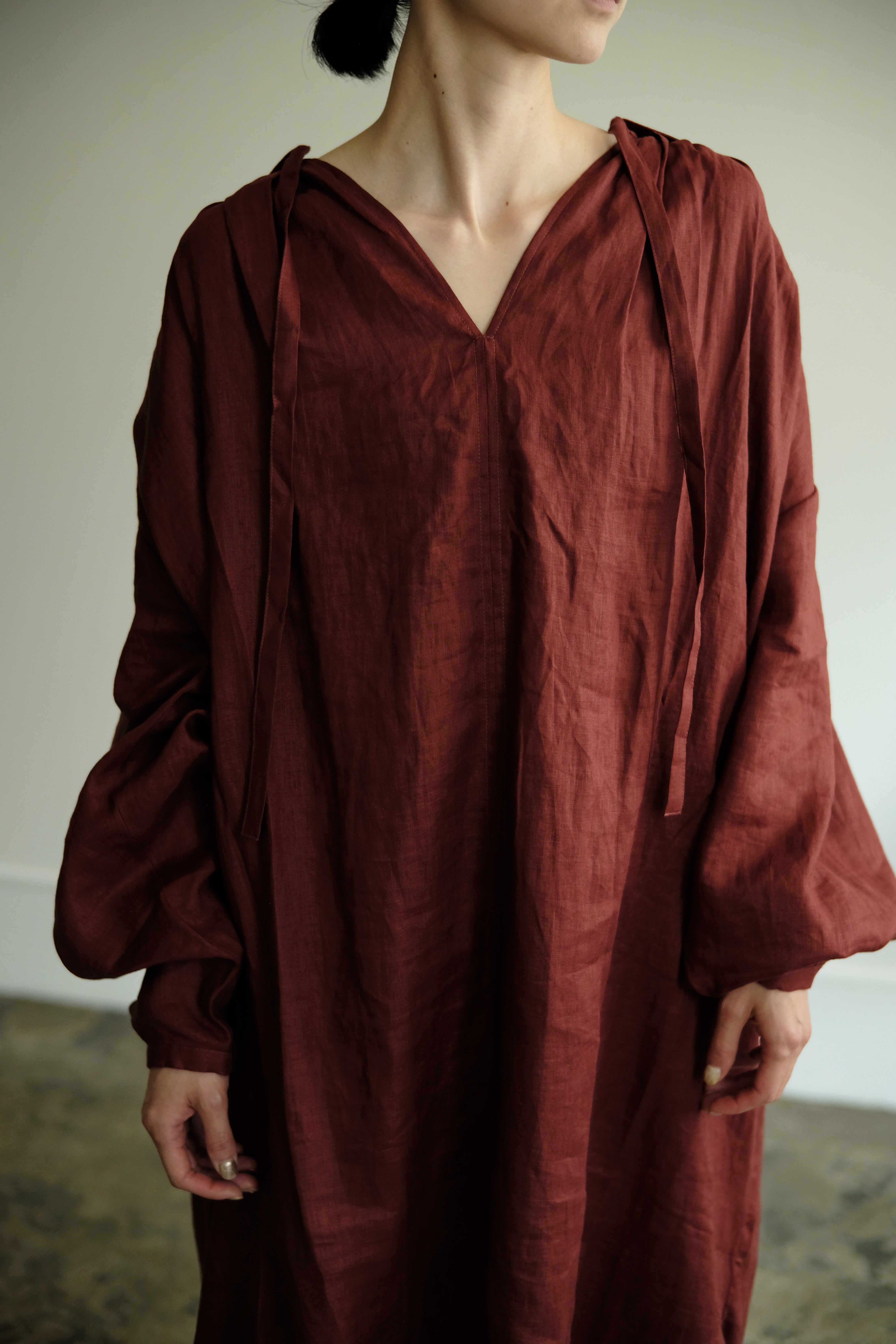 French Linen Back"O" Dress（ls11214D）