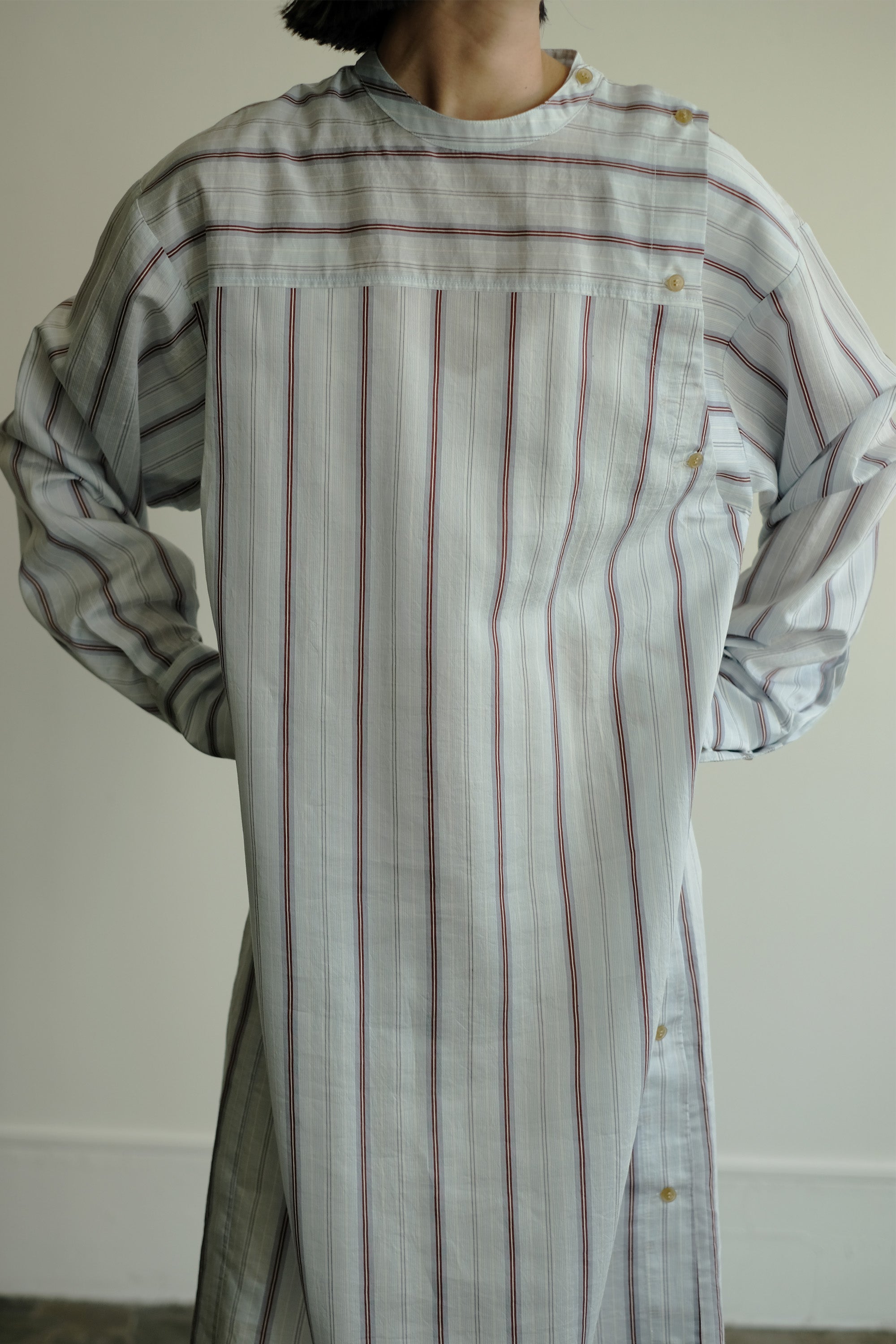 Stripe Epee Shirt Long Dress（ls24342D）