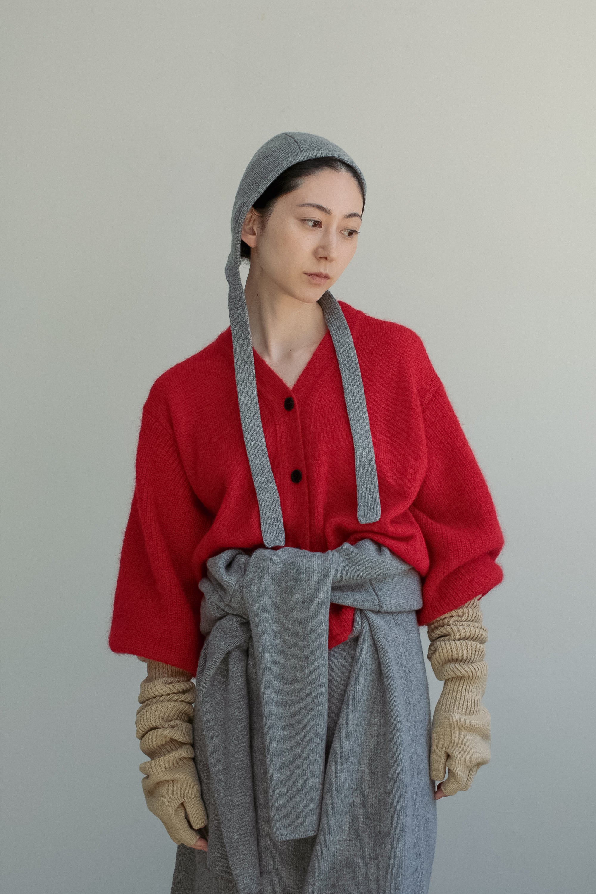 Kid Mohair Balloon Sleeves Cardigan (ls24306K)