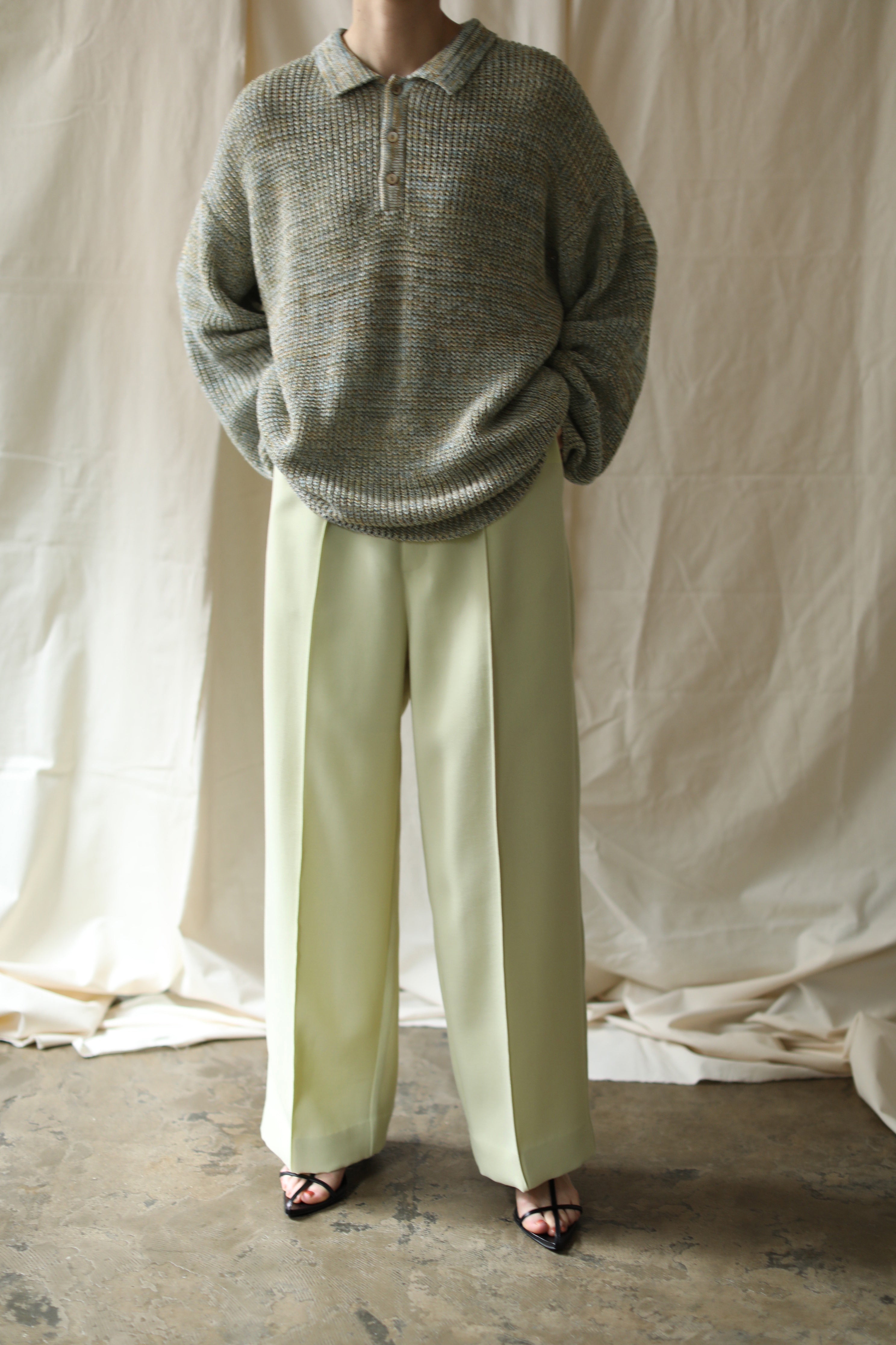 Center Stitch Wide Straight Slacks（ls21269P）