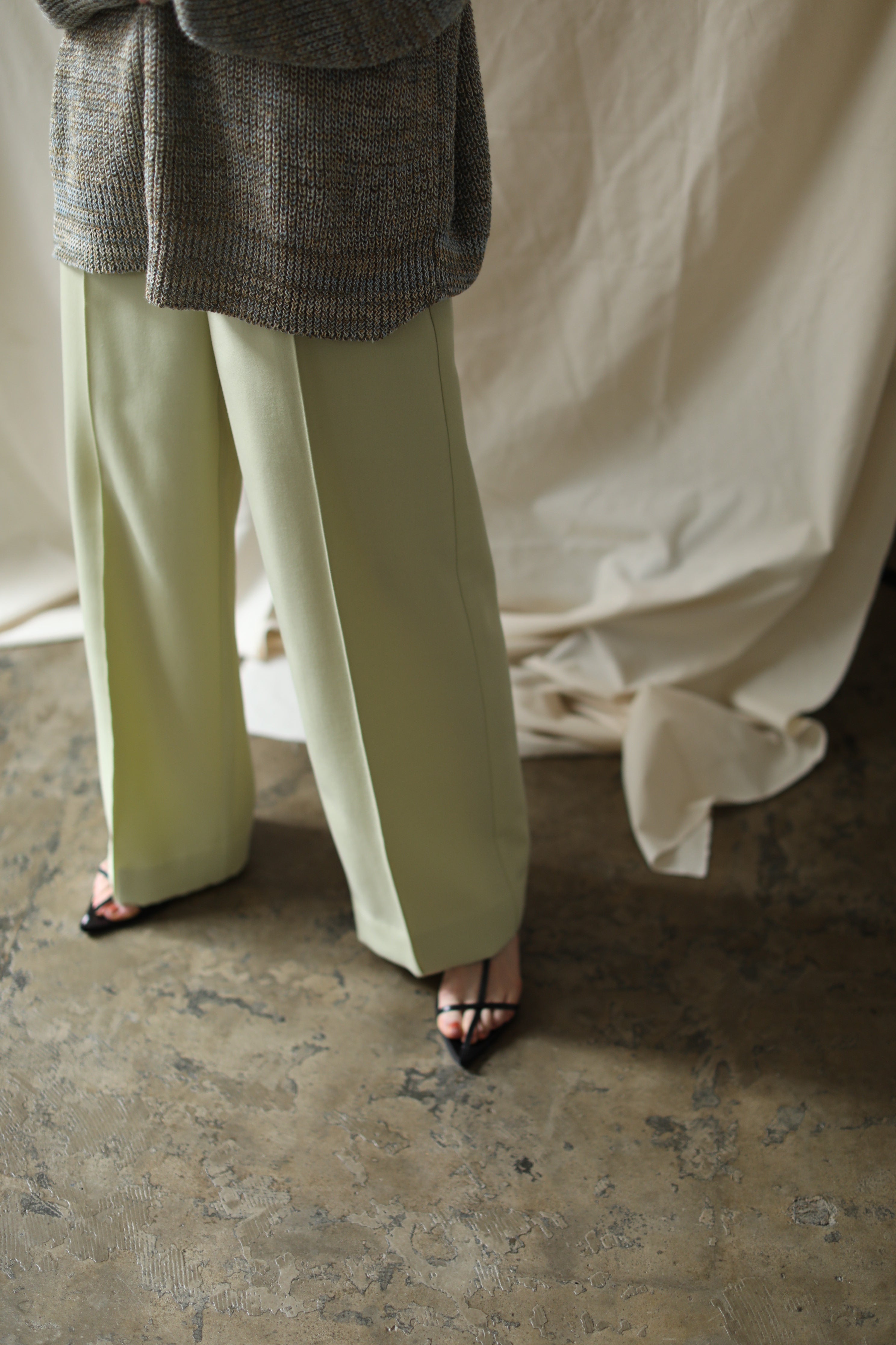 Center Stitch Wide Straight Slacks（ls21269P）